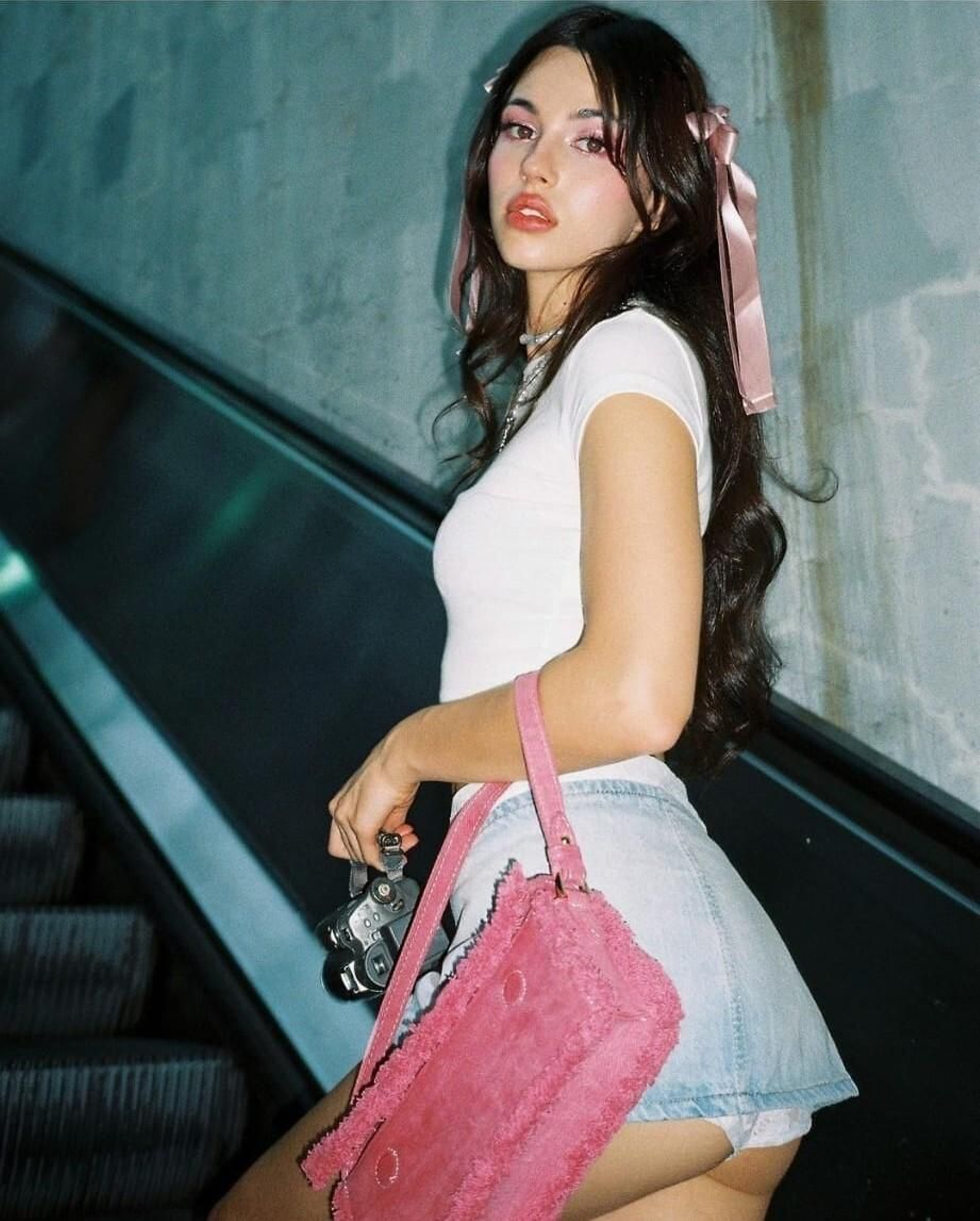 Cristina Kovani durante la grabación del videoclip.