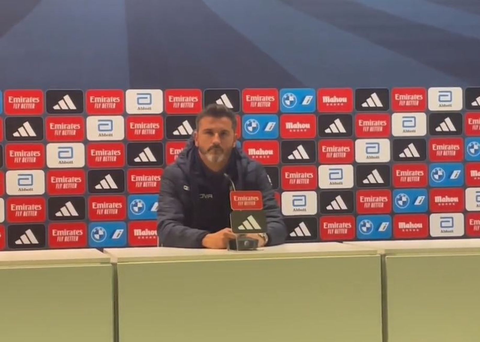 Iván Ania, en la rueda de prensa en Valdebebas.