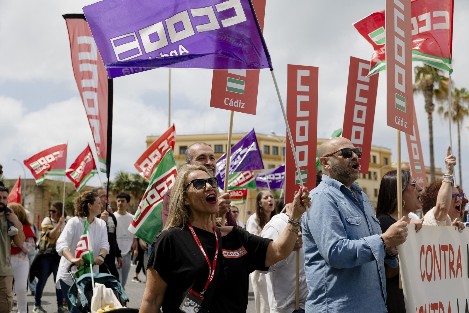 Imágenes de la manifestación del 1 de Mayo en Cádiz