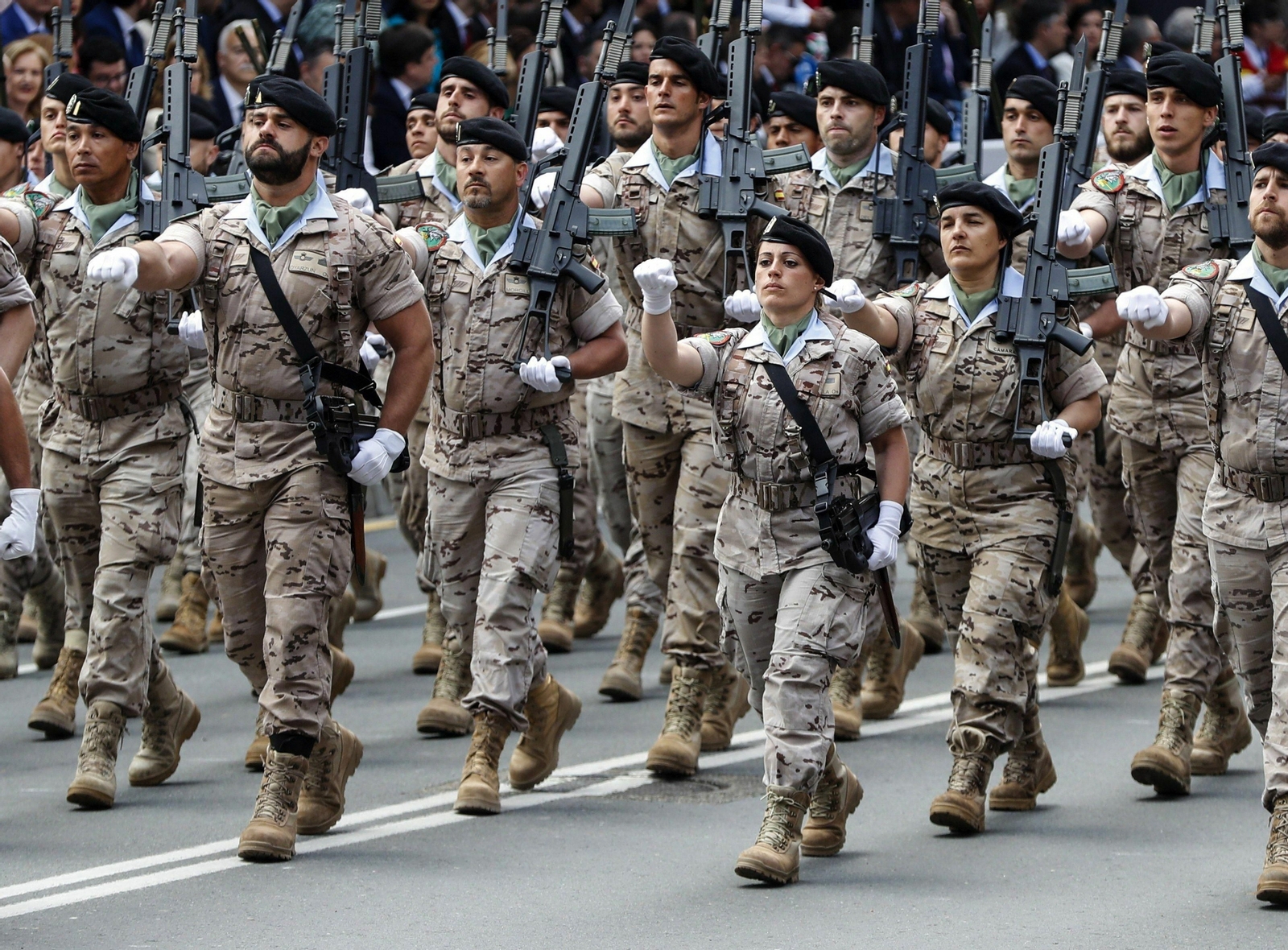 Momento central del desfile del Día de las Fuerzas  Armadas de 2018 en Logroño.