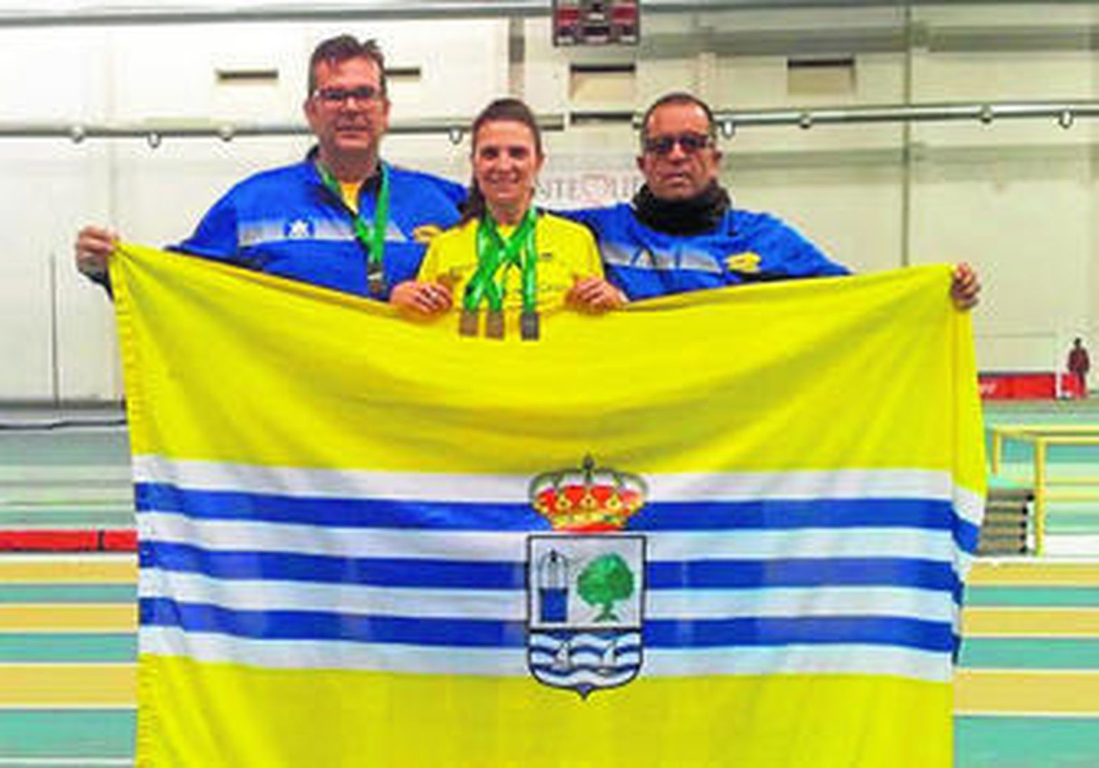 Marcos Alonso, Elena Cobos y Antonio de la Palma, representantes del CA Isla Cristina en este Andaluz.