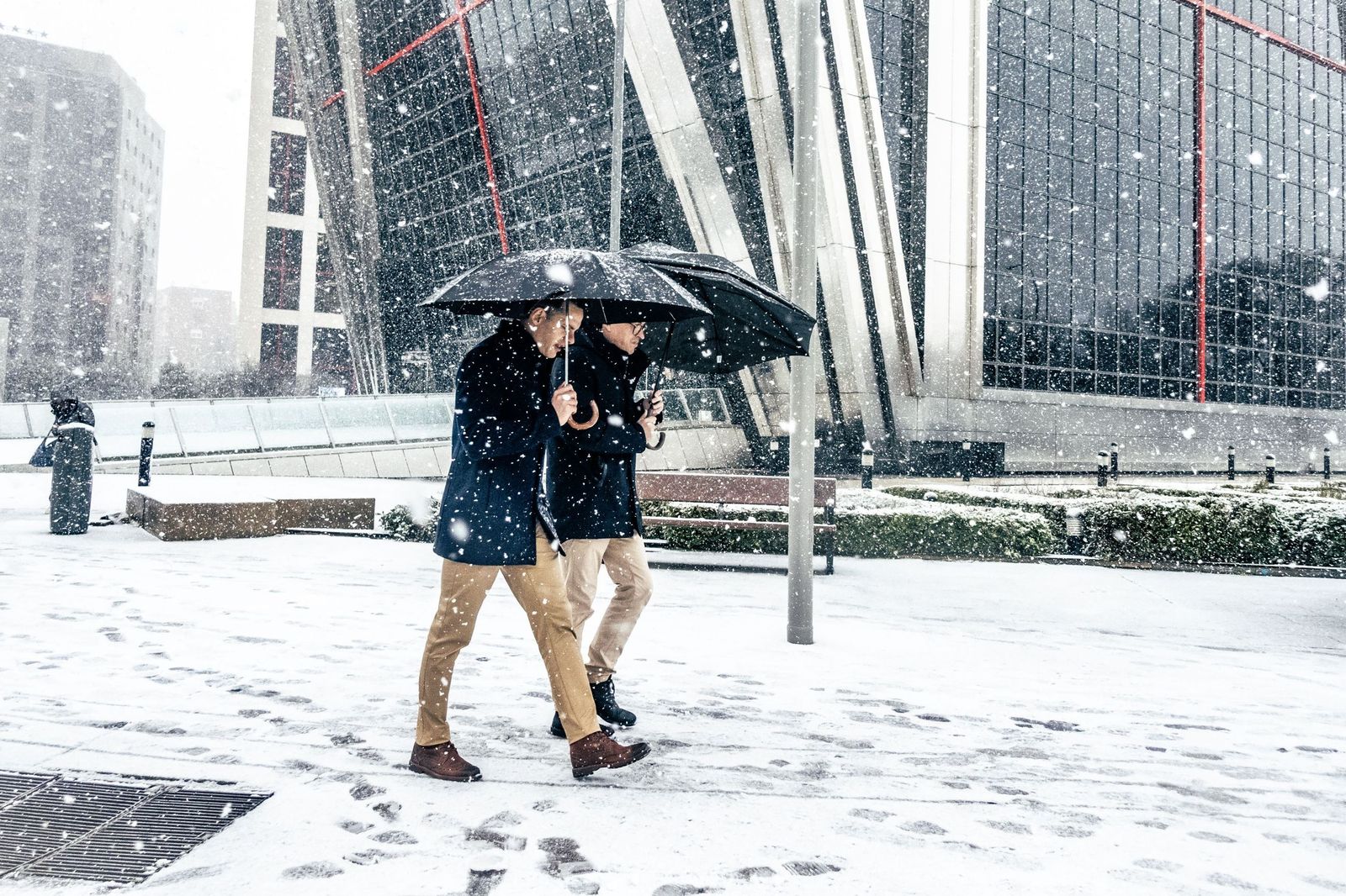 Imágenes de la nevada que ha dejado la borrasca Kristin en Madrid capital