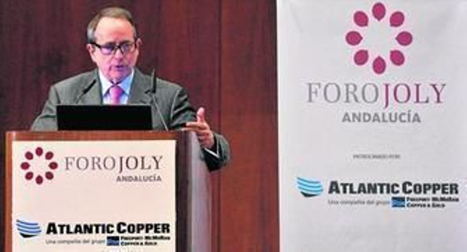 Juan José Toribio, en un momento de su intervención en el hotel Barceló Renacimiento de Sevilla.