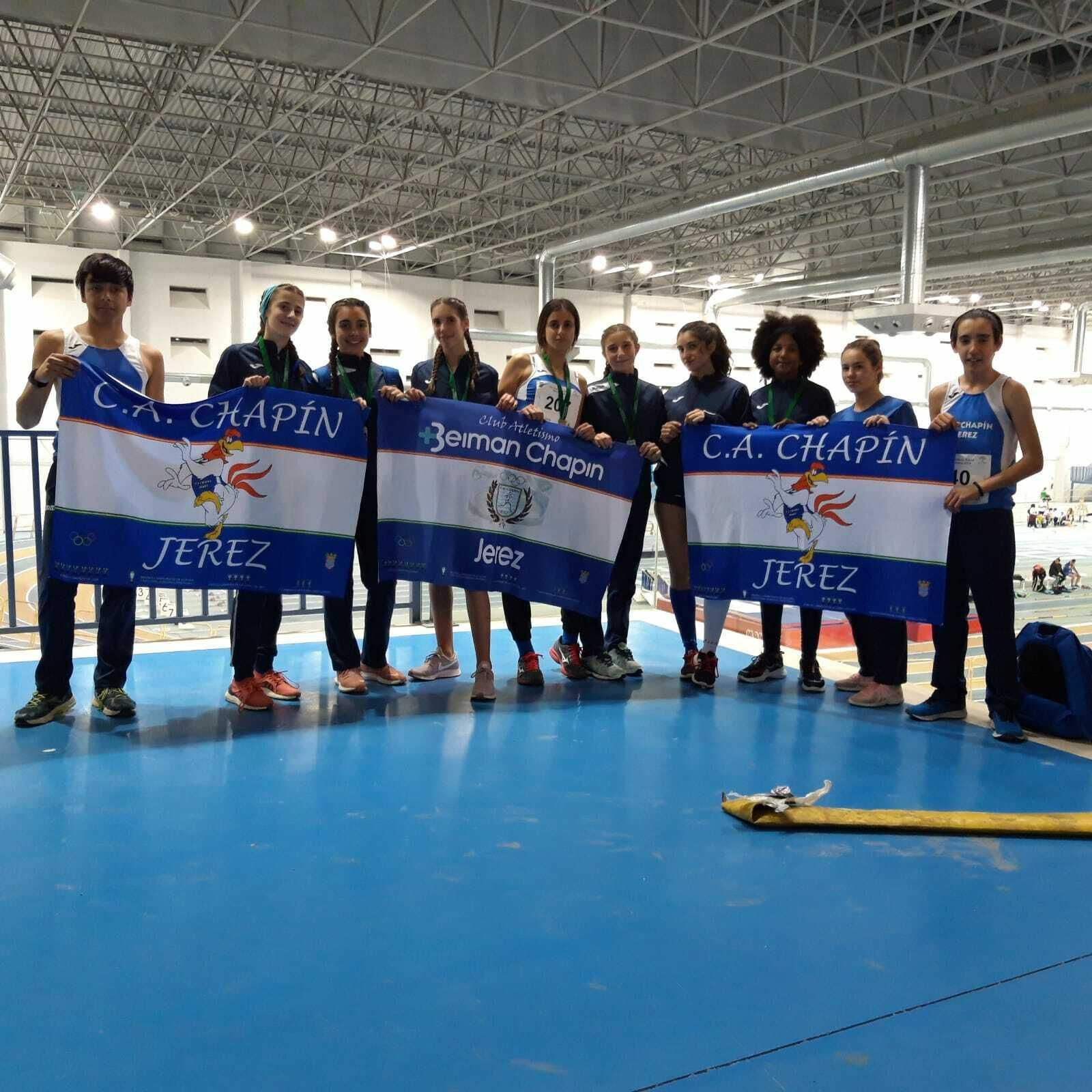 Diez atletas representaron al CA Beiman Chapín Jerez en el Andaluz Sub-16 de Antequera.