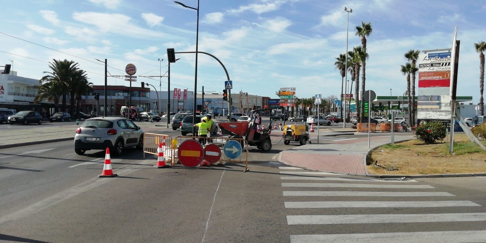 Actuaciones que se llevan a cabo en estos momentos en la zona para crear un nuevo carril.