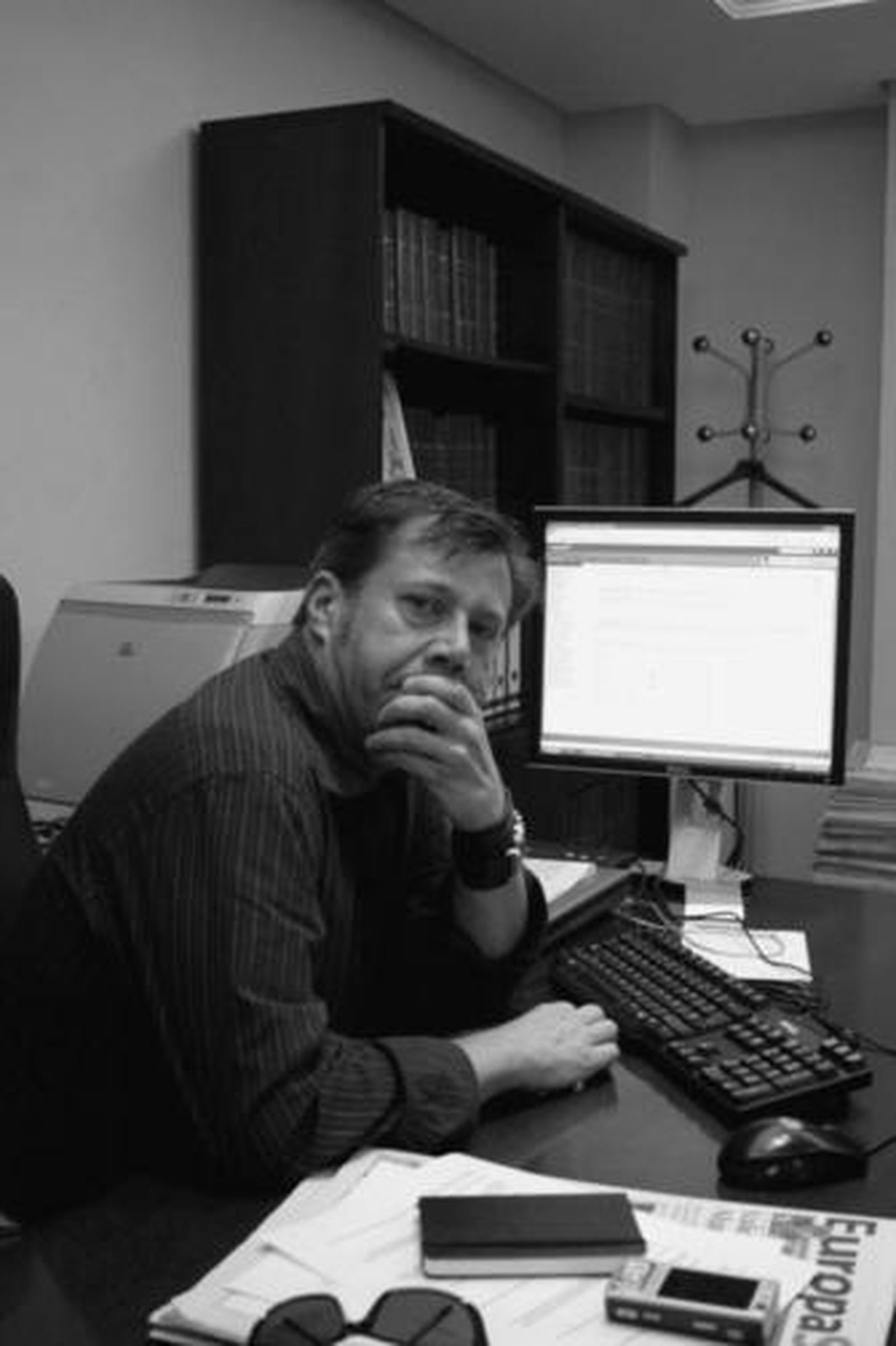 Carlos Pacheco, en la redacción de Europa Sur.