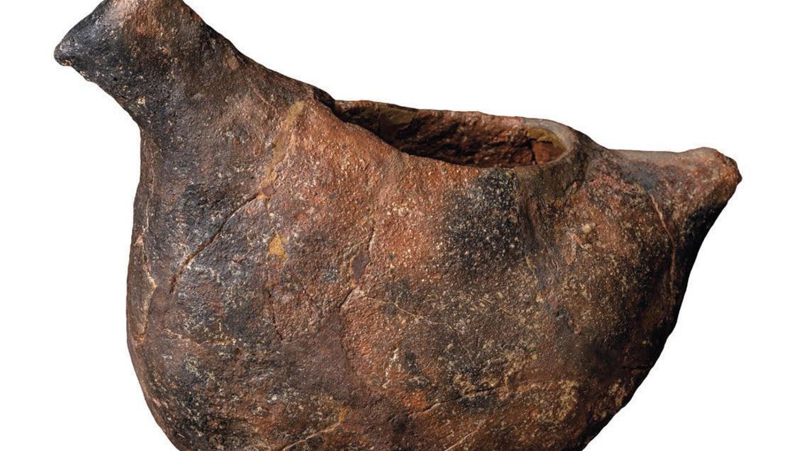 Vaso en forma de ave del Cabezo del Tesoro, La Zarcita, Santa Bárbara de Casa, Huelva.