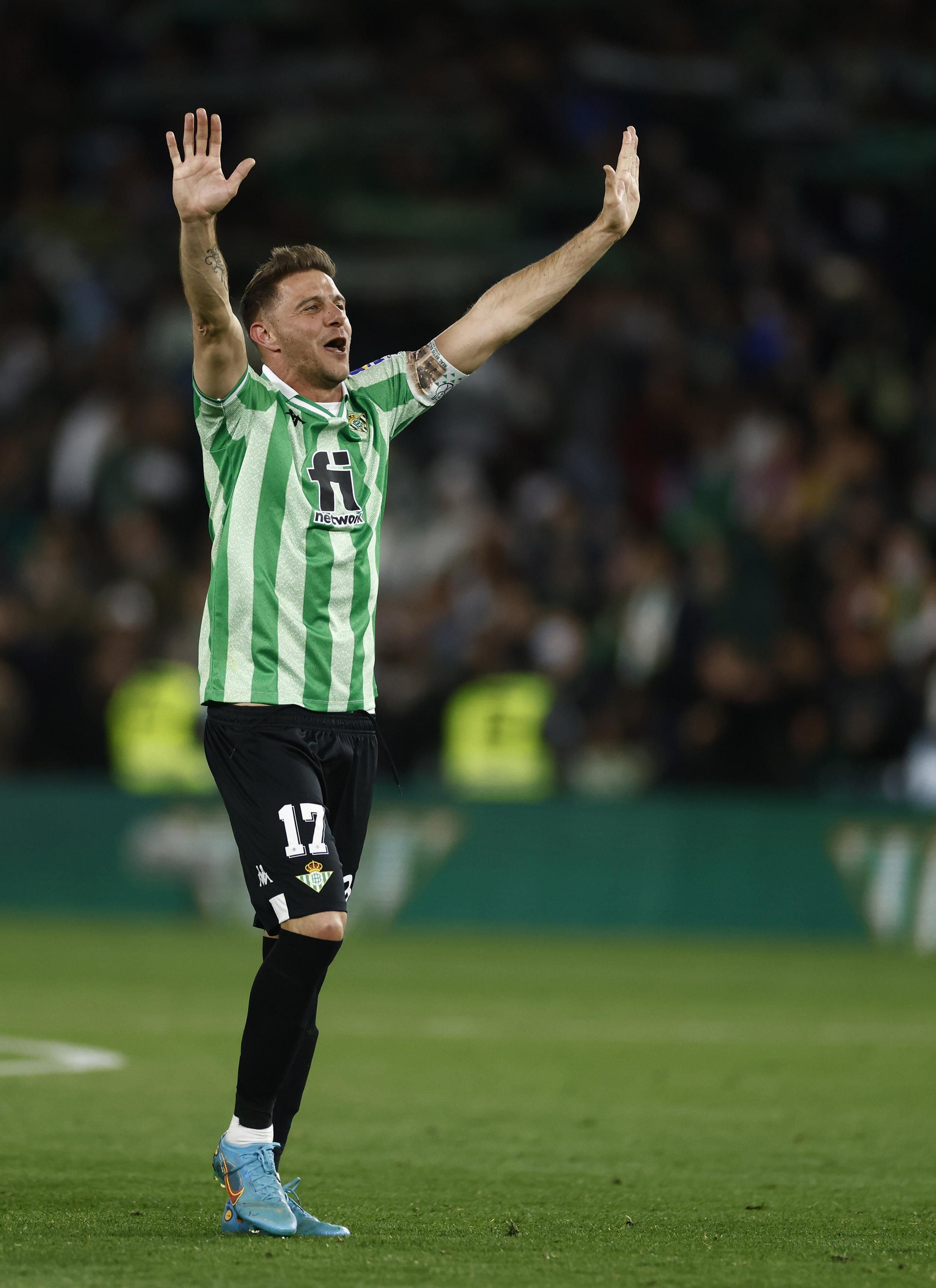 Joaquín, feliz al final del partido.