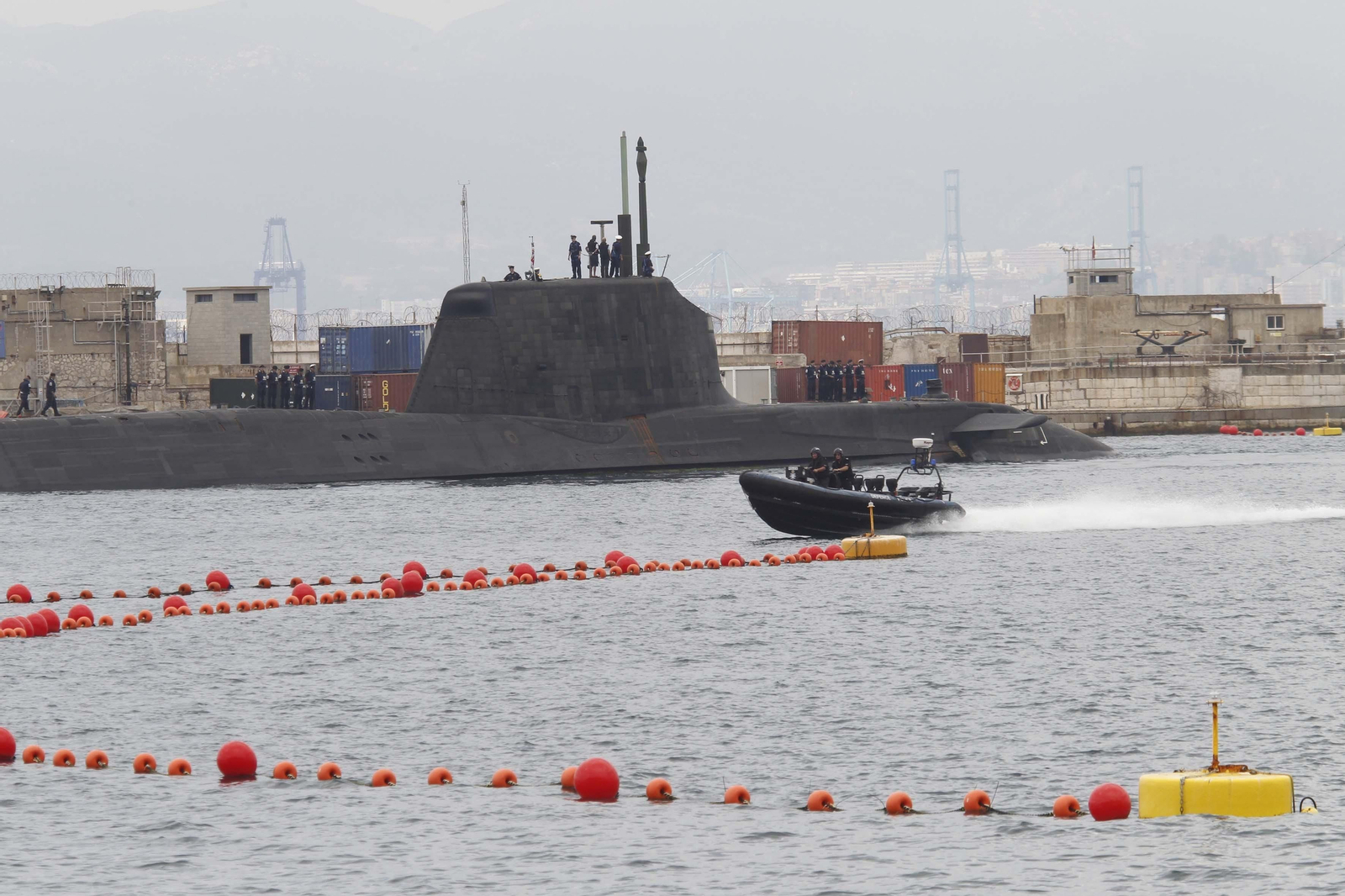 El submarino 'HMS Ambush' en el puerto de Gibraltar, el pasado mes de julio.