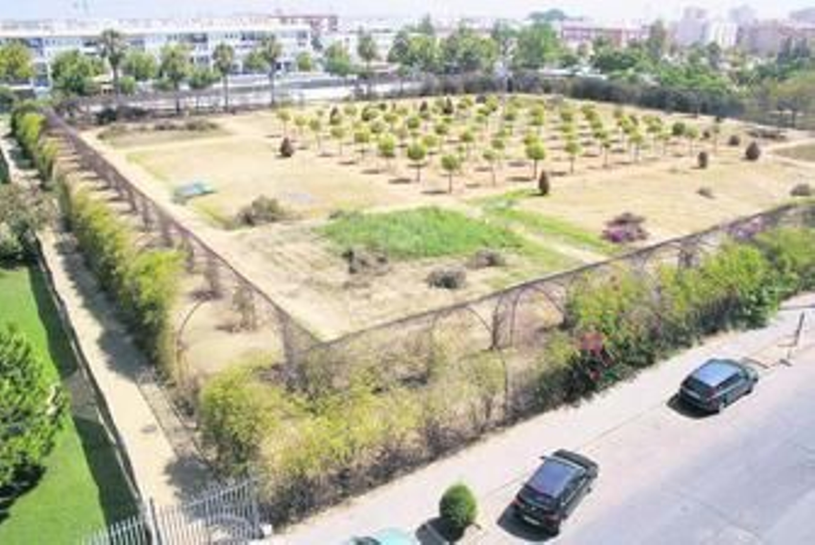 Vista de la parte central del parque donde está proyectado que se ubique el recinto ferial.