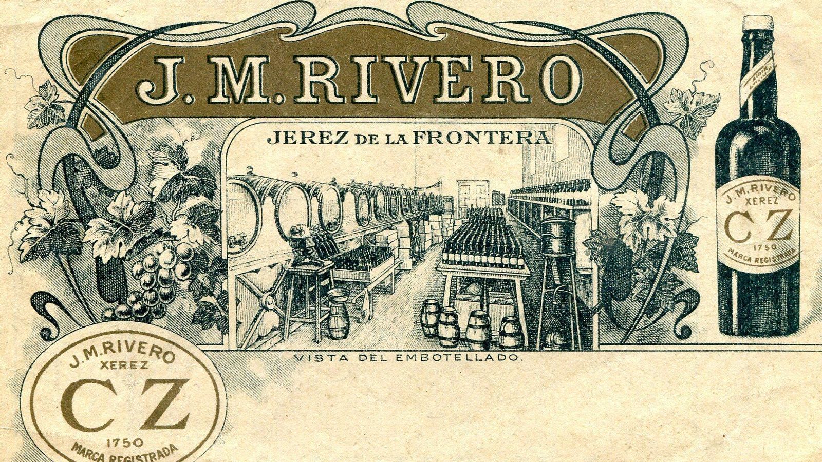 Membrete de carta comercial de J. M. Rivero.
