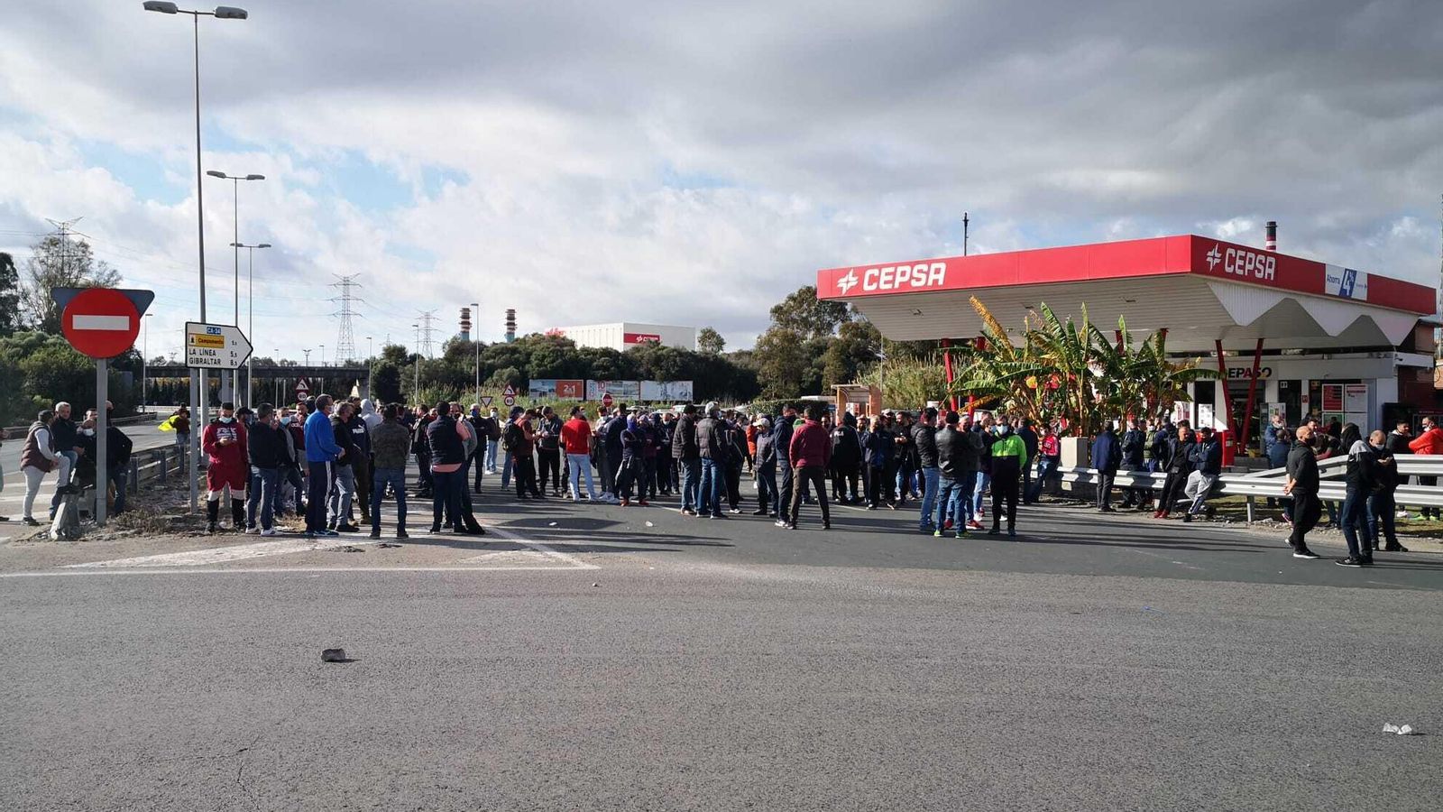 Piquete en la CA-34. Piquete en la CA-34.