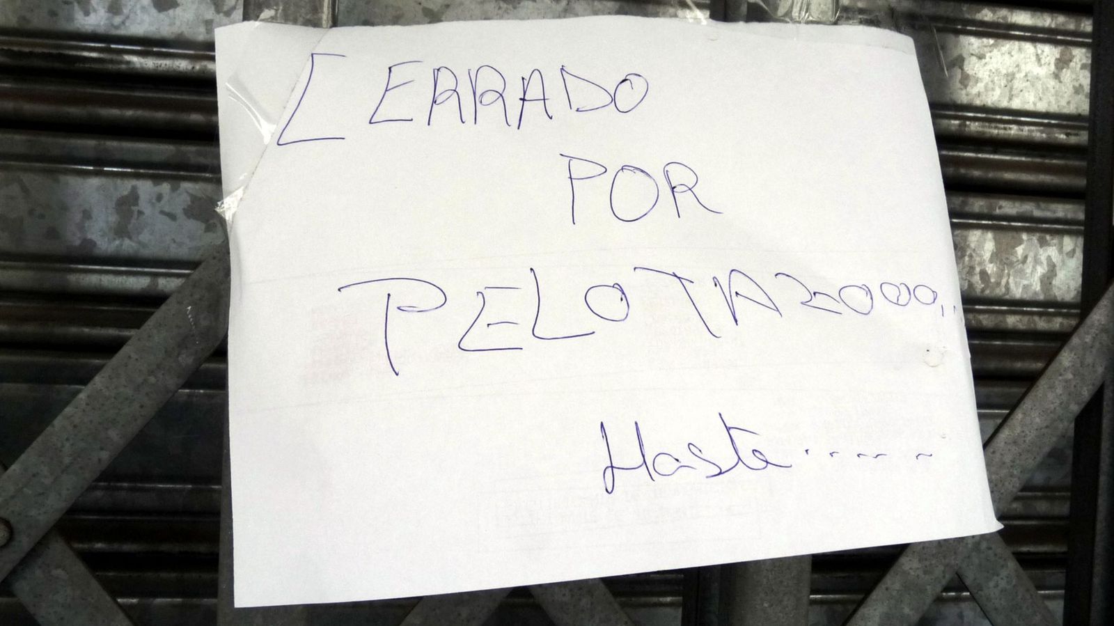 Cartel en un establecimiento en Huelva por el Gordo, la pasada Navidad.