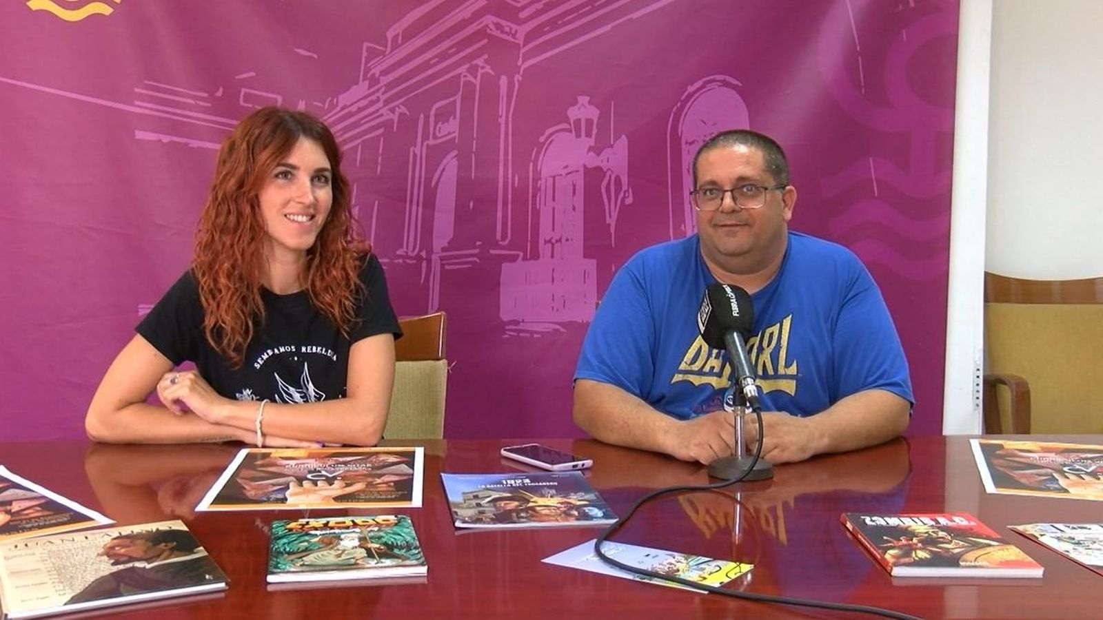 Nazaret Ramírez y Juan Luis Rincón en la presentación de la exposición