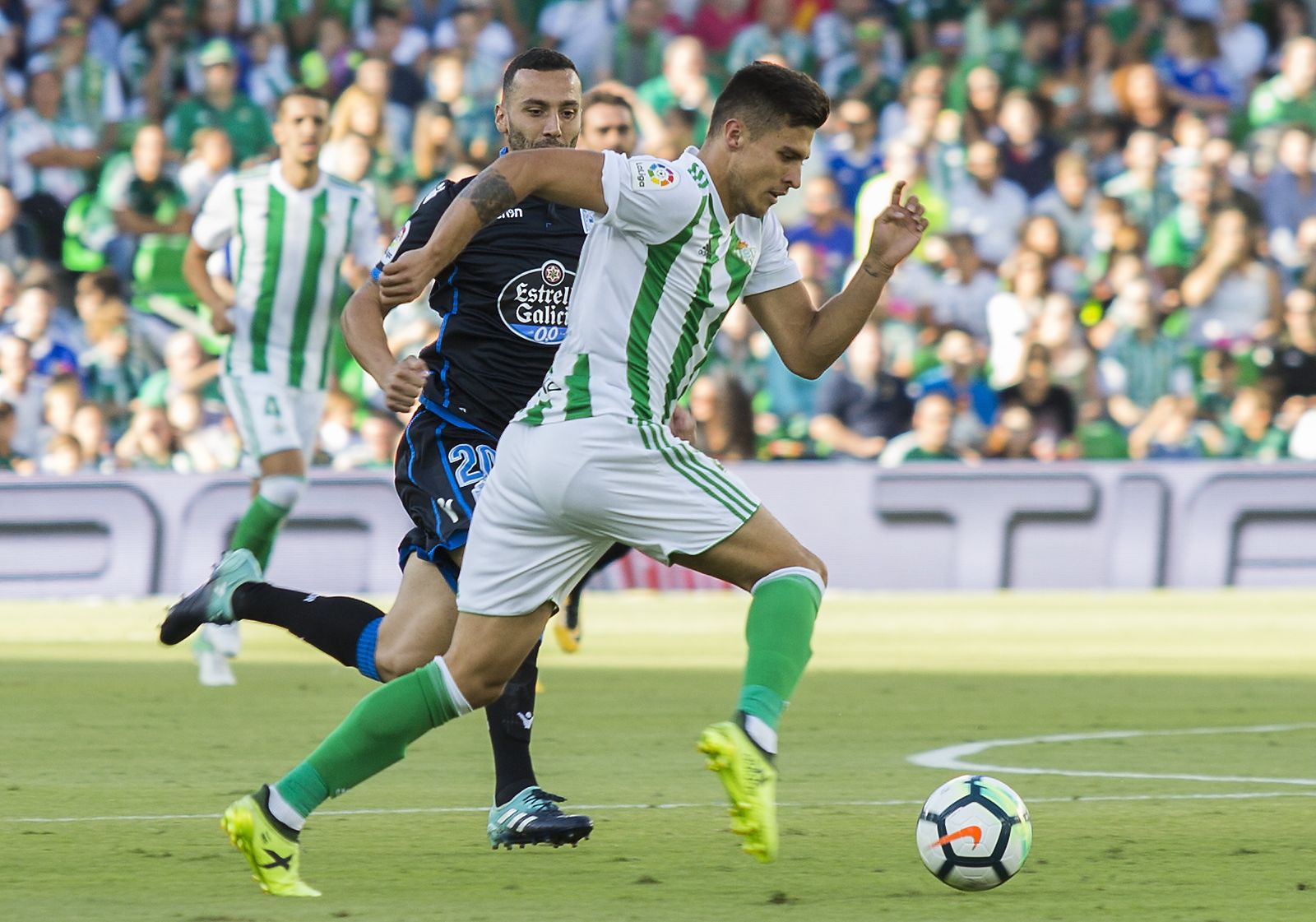 Narváez durante el partido ante el Dépor