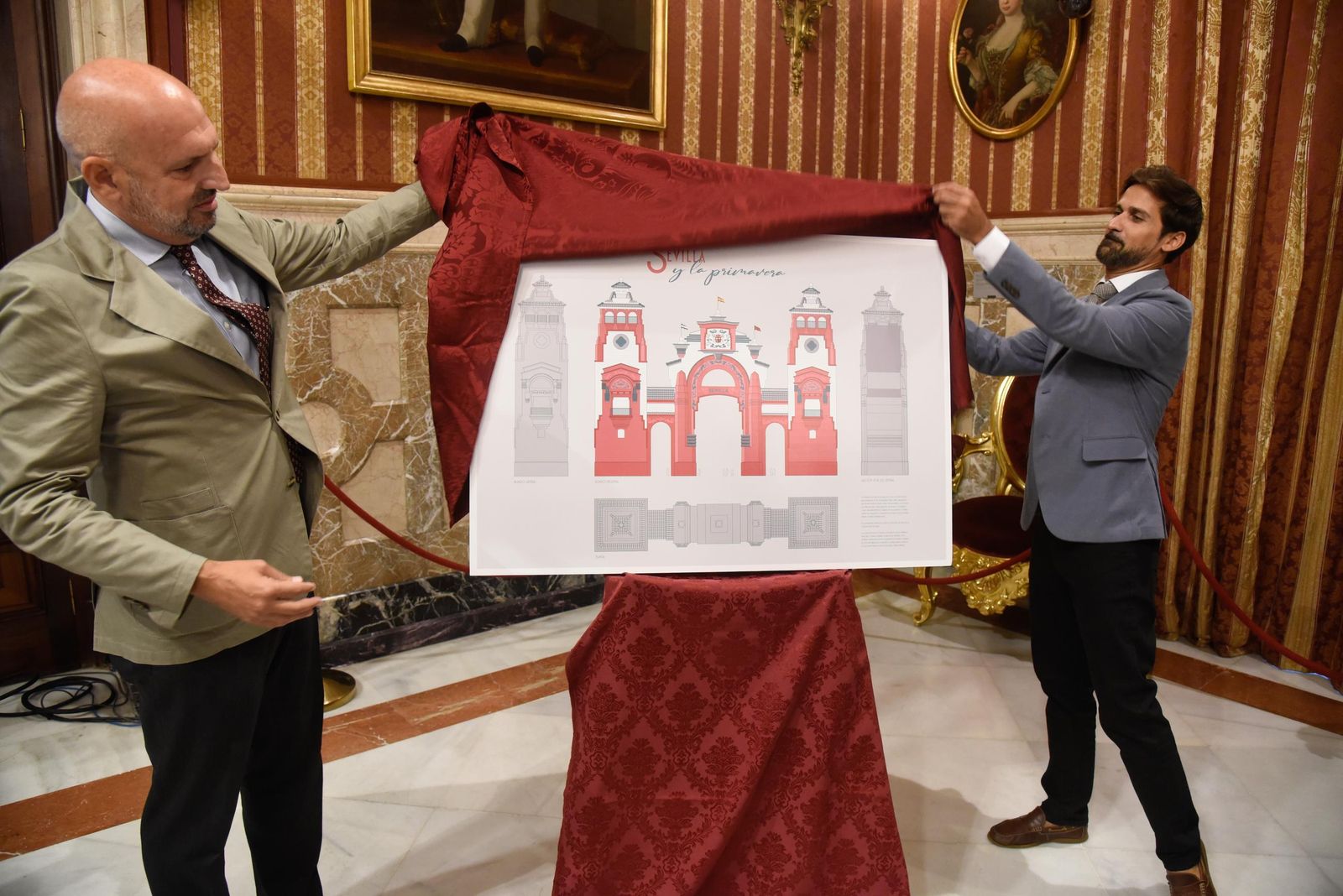 Imágenes de la presentación de la portada de la Feria de Abril 2025