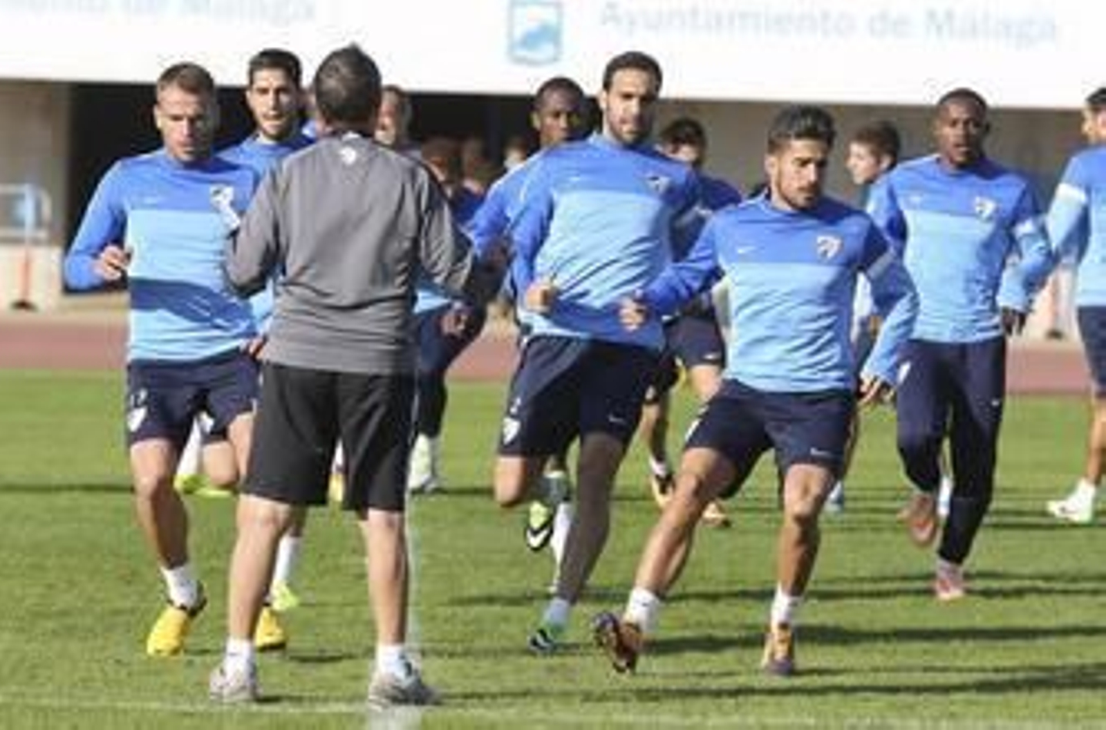 Samu, durante un ejercicio con Gámez.