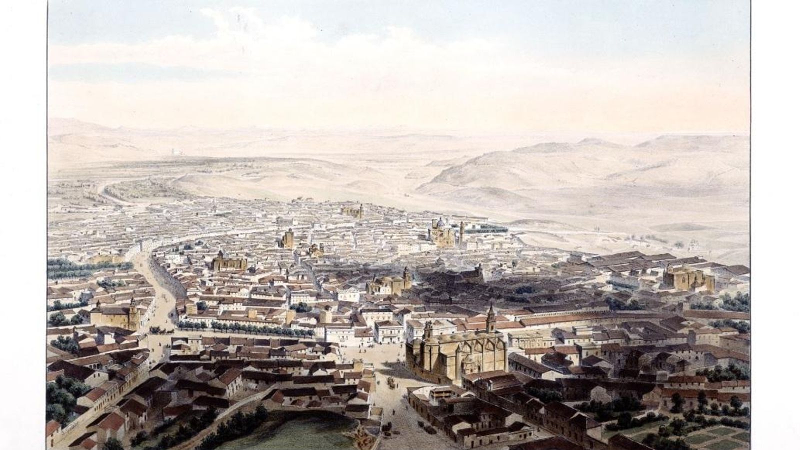 Vista de Jerez de la Frontera de Alfred Guesdon, publicada en París en 1855.