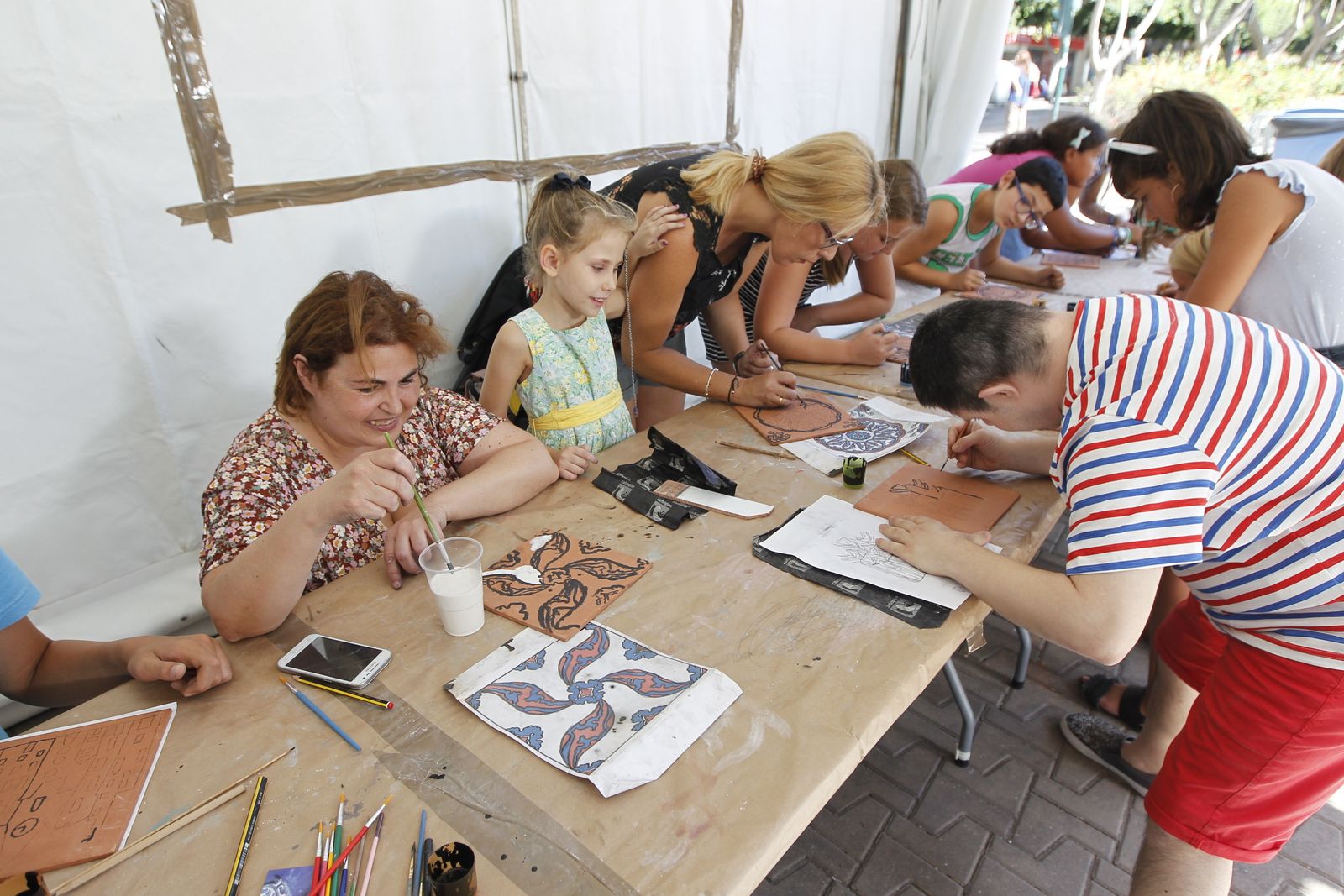 Taller cuerda-seca alfarería. Feria de Almería 2019