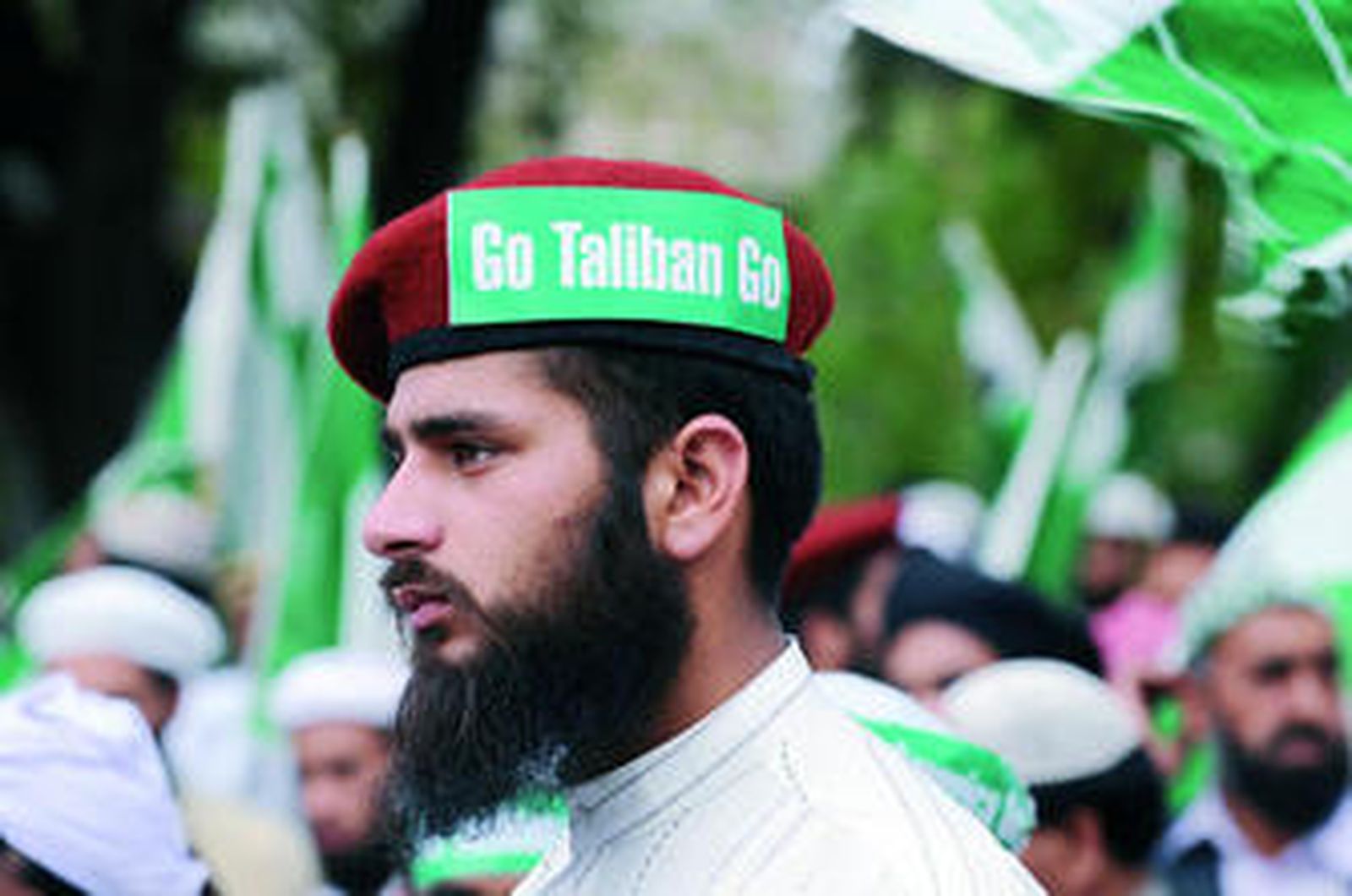 Una manifestación en favor de los talibanes en el valle paquistaní de Swat.