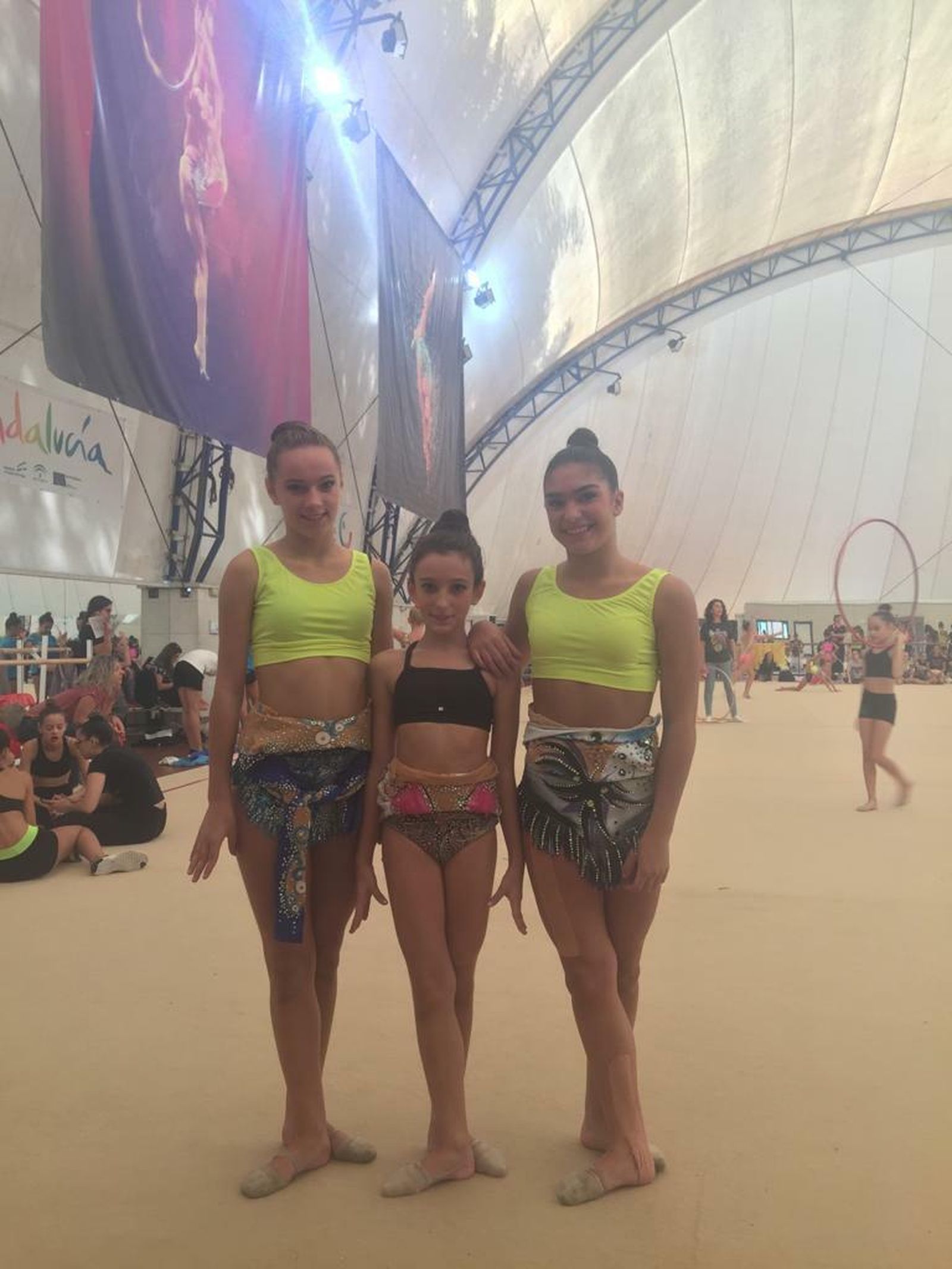 Las tres participantes algecireñas en la cita de Marbella