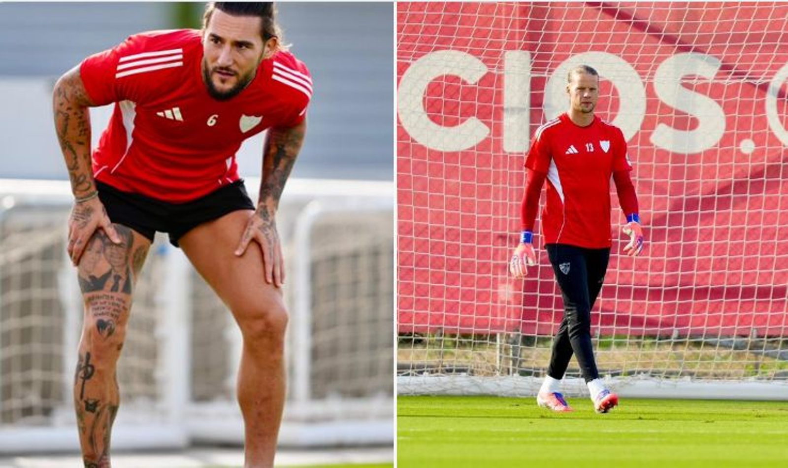 Gudelj y Nyland se ejercitan en sendas imágenes publicadas por el Sevilla.