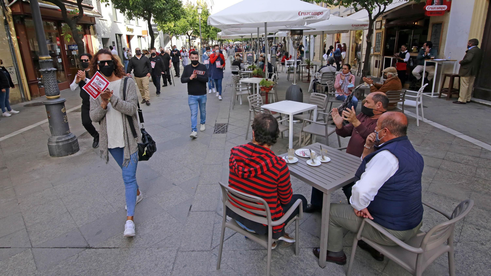 Imágenes de la concentración de hosteleros
