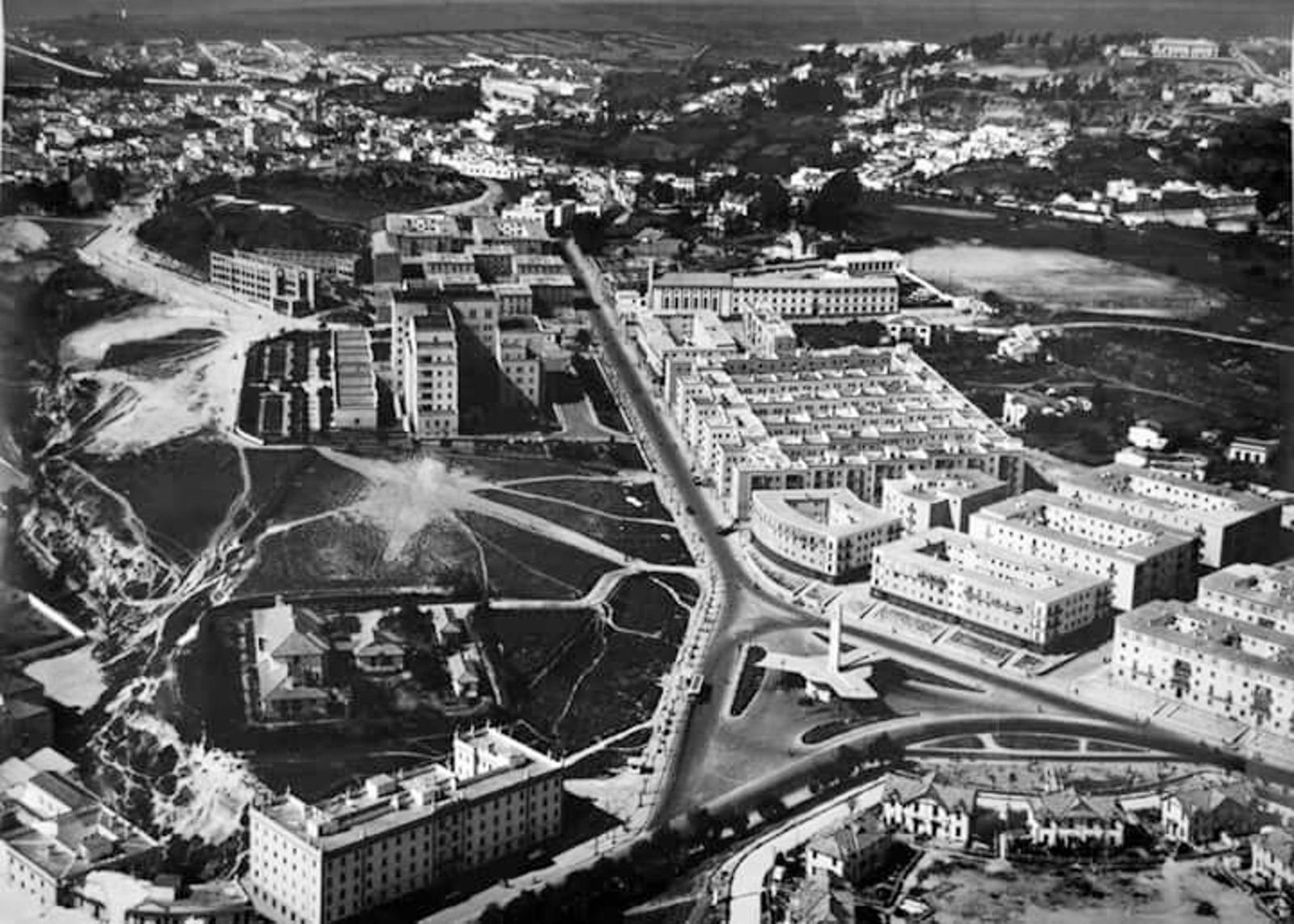 Imagen aérea de la zona de la avenida Federico Mayo desde la gasolinera.