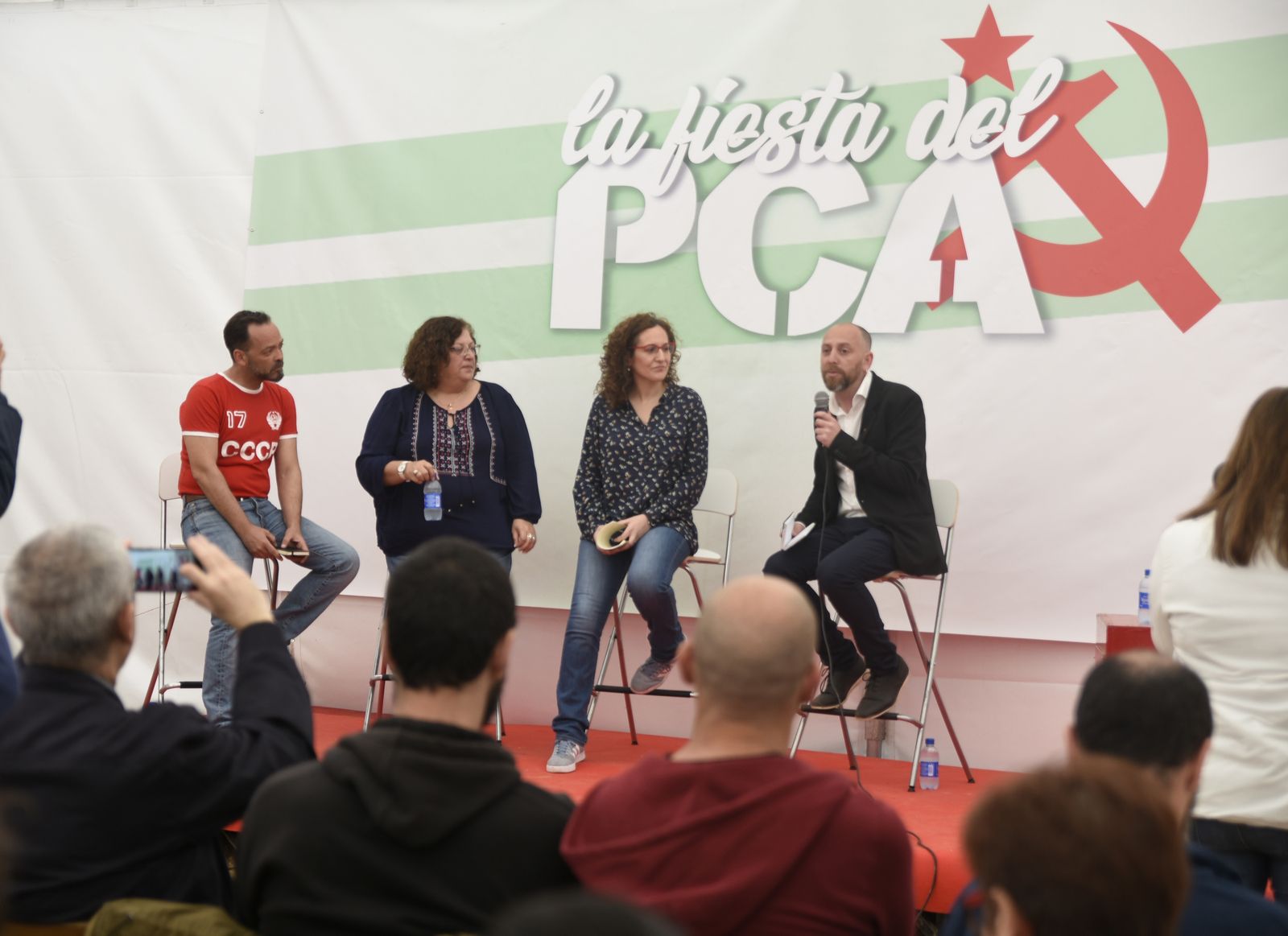 Un momento de la intervención de Ernesto Alba y Nuria López.