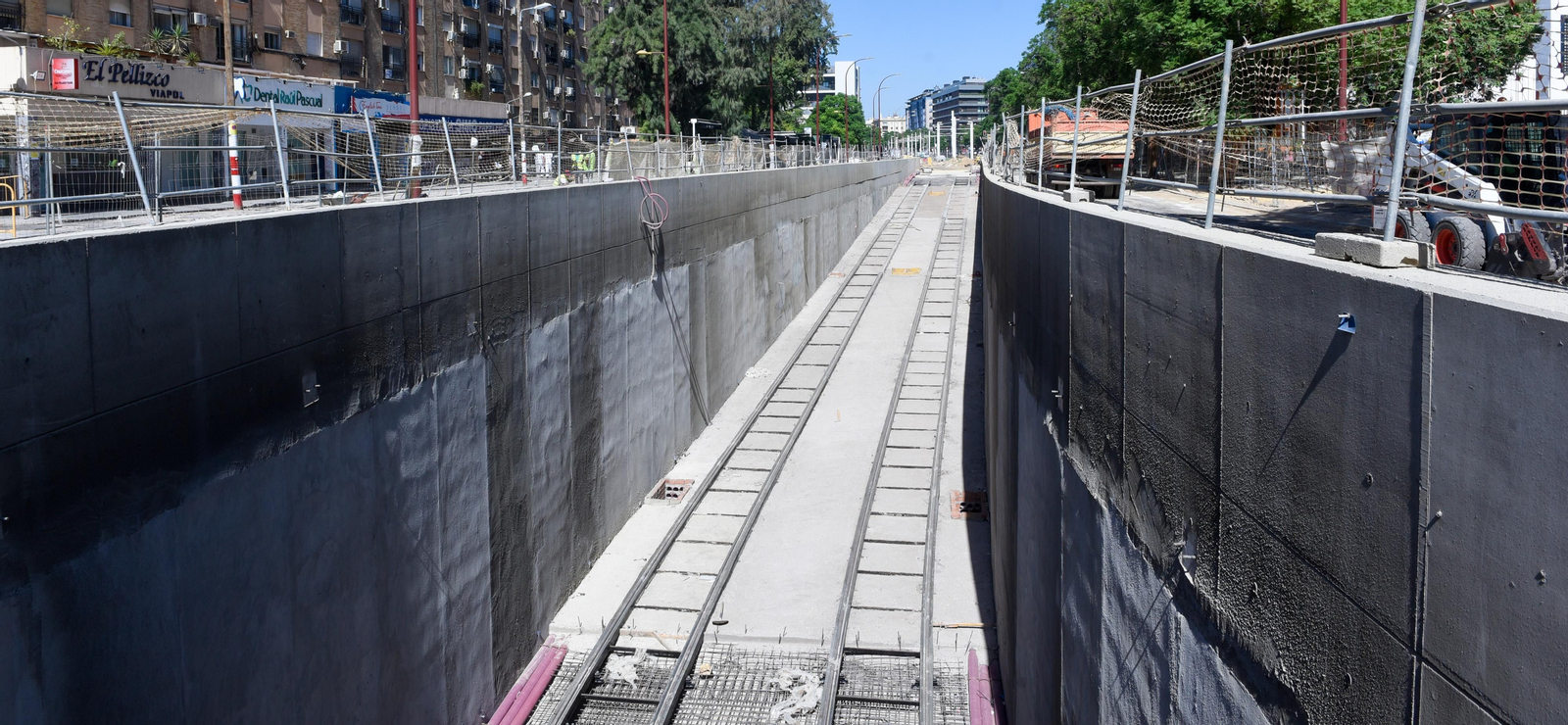 Imágenes de la situación de las obras del tranvía, en Nervión