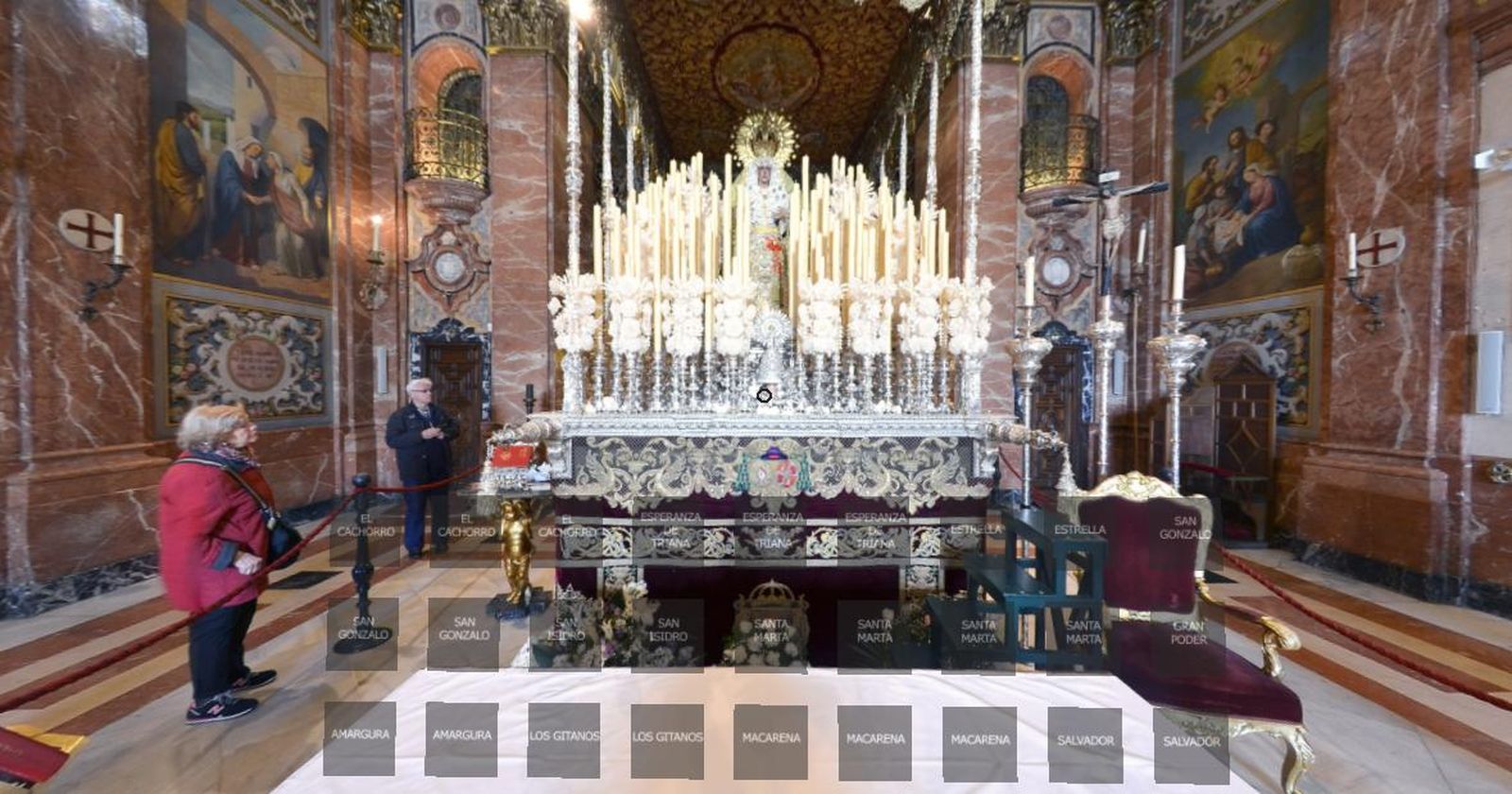 El palio de la Esperanza Macarena en la Semana Santa en realidad virtual