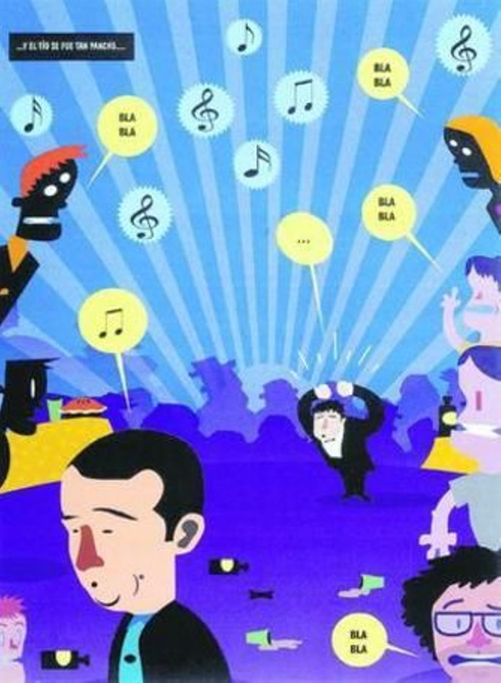 Una página del cómic: Amenábar se aleja tan pancho tras un encontronazo con Costa, al fondo, perplejo.