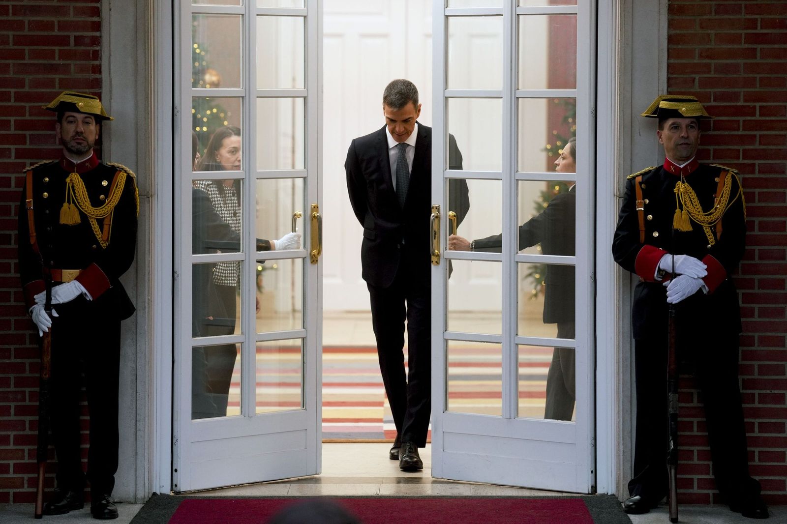 El presidente del Gobierno, Pedro Sánchez, en el Palacio de la Moncloa en Madrid.