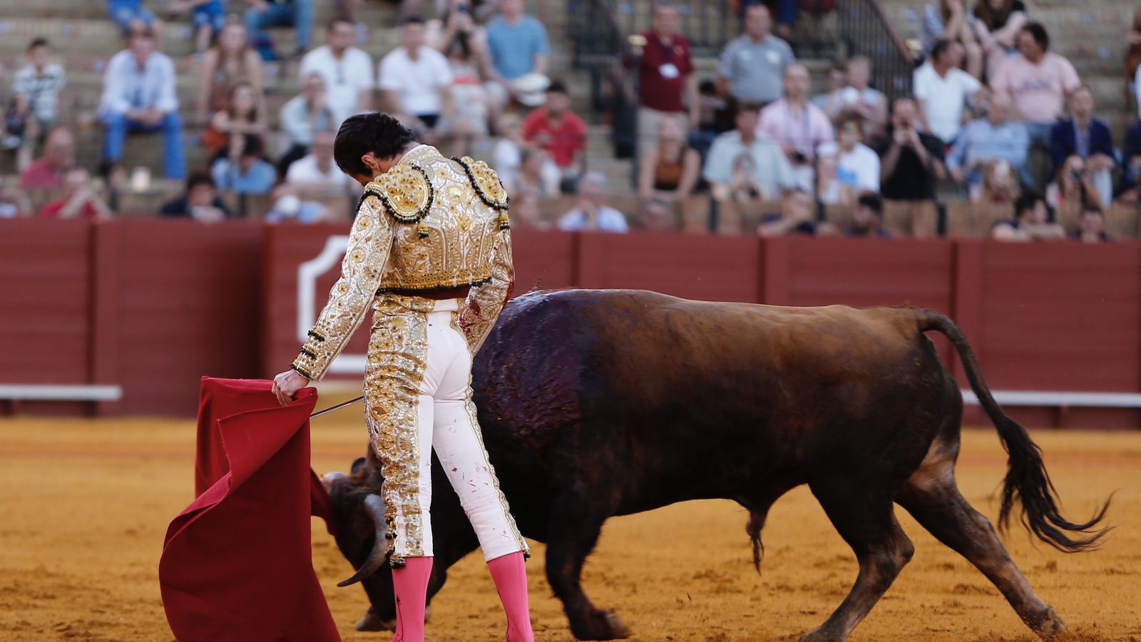 Santana Claros durante la primera faena de la novillada.