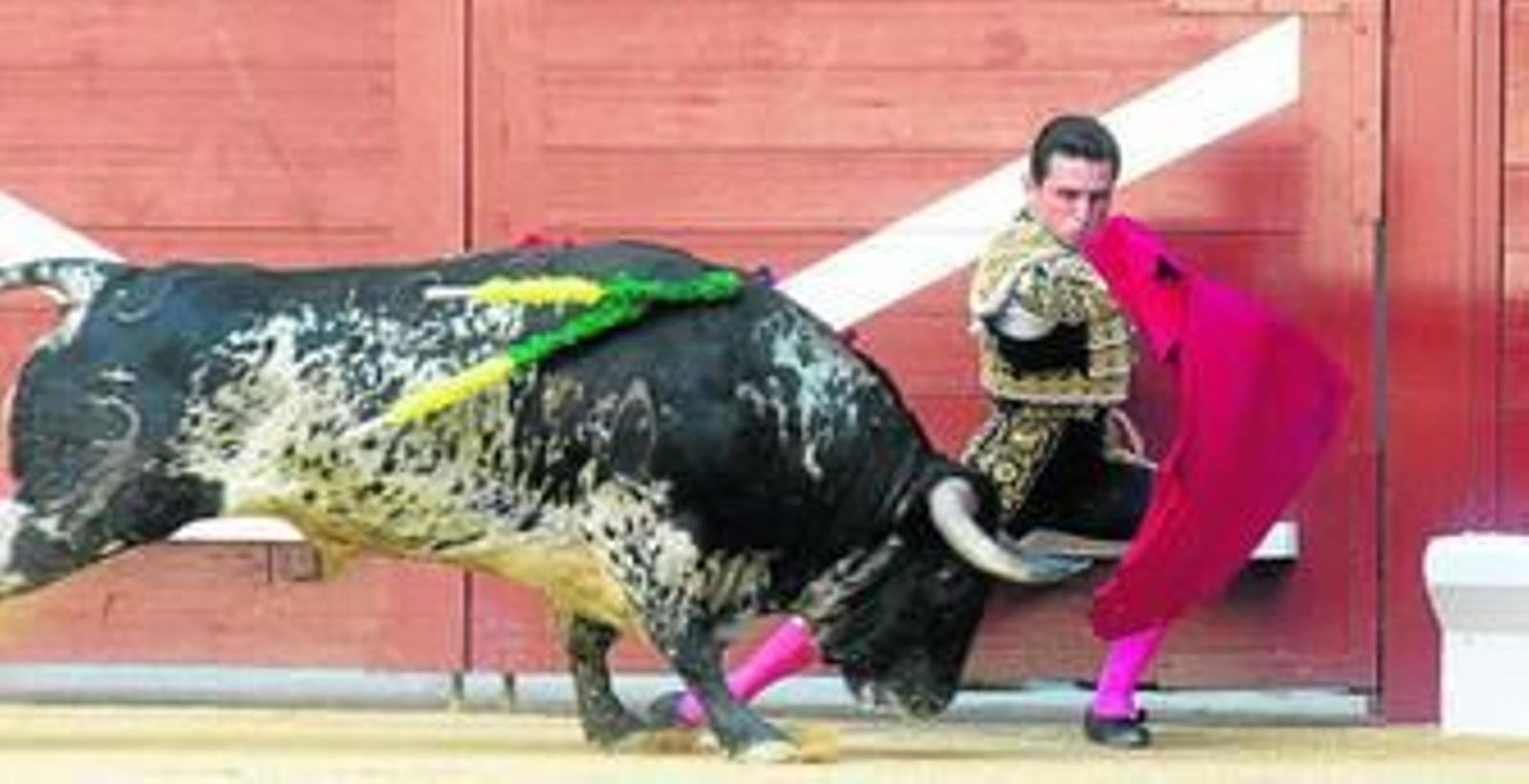 José Miguel Pérez 'Joselillo', ayer, en la plaza de toros de Vitoria, con un burraco de Palha.