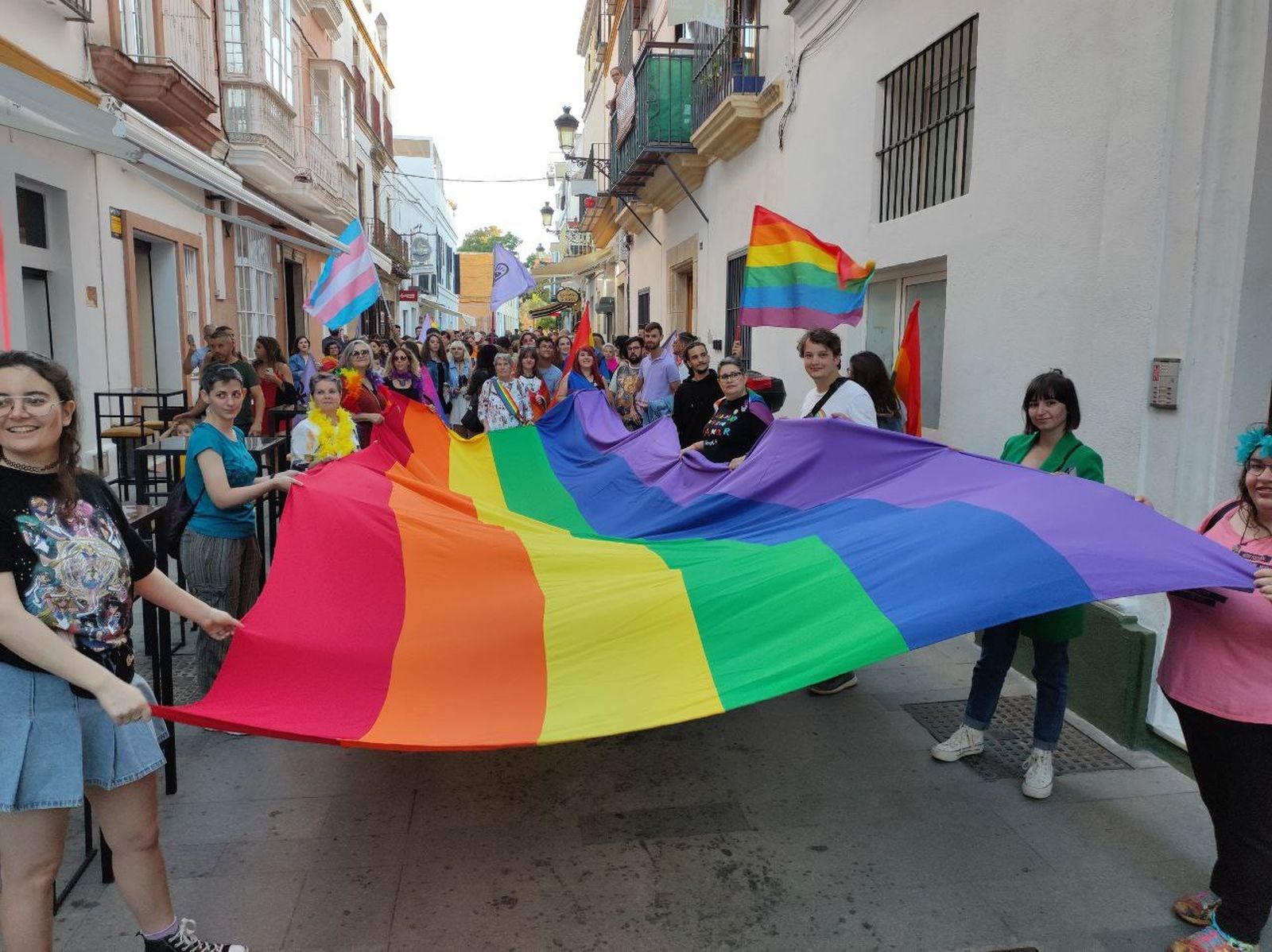 Una imagen de la marcha convocada por los colectivos Libres y Las Tres Rosas.