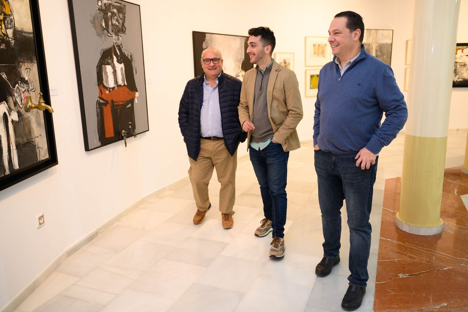 Pedro Segura junto al concejal Jesús Luque y Juan Manuel Martín Robles.