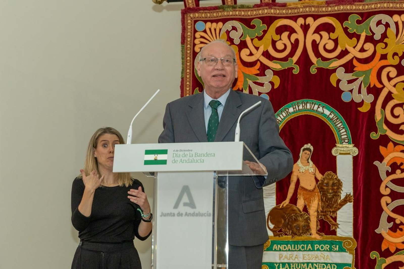 Acto institucional de la Bandera que organiza la Junta de Andalucía en el Museo Íbero