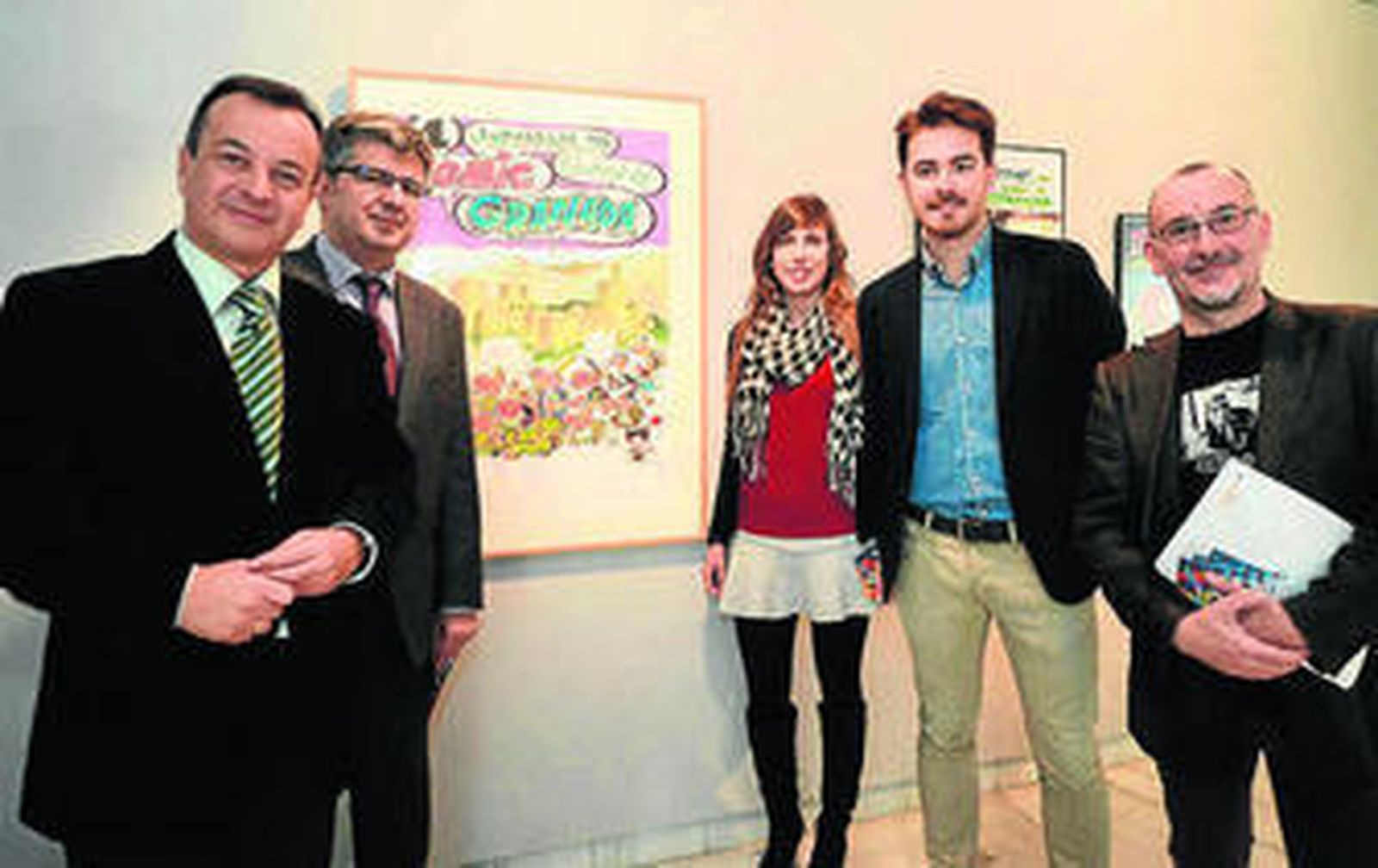Inauguración de la muestra de carteles en la sede de Caja Rural.