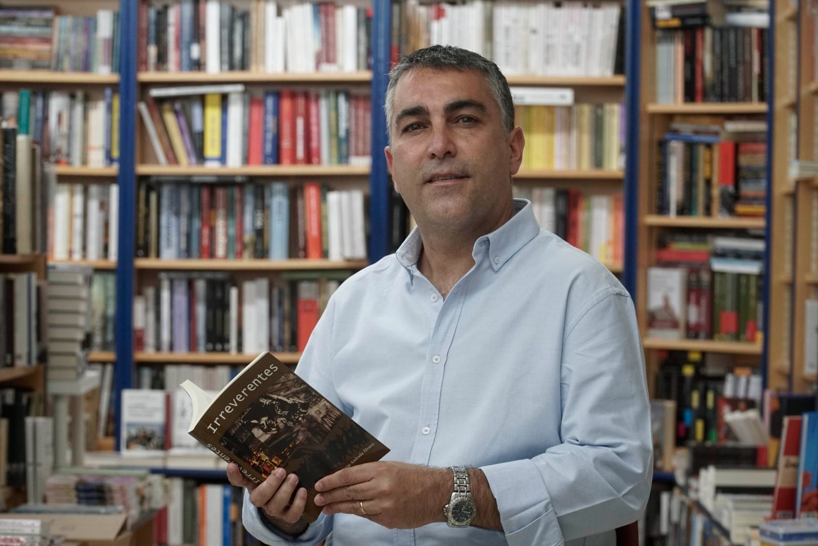 Jorge Andrada, en la librería Botica de lectores.