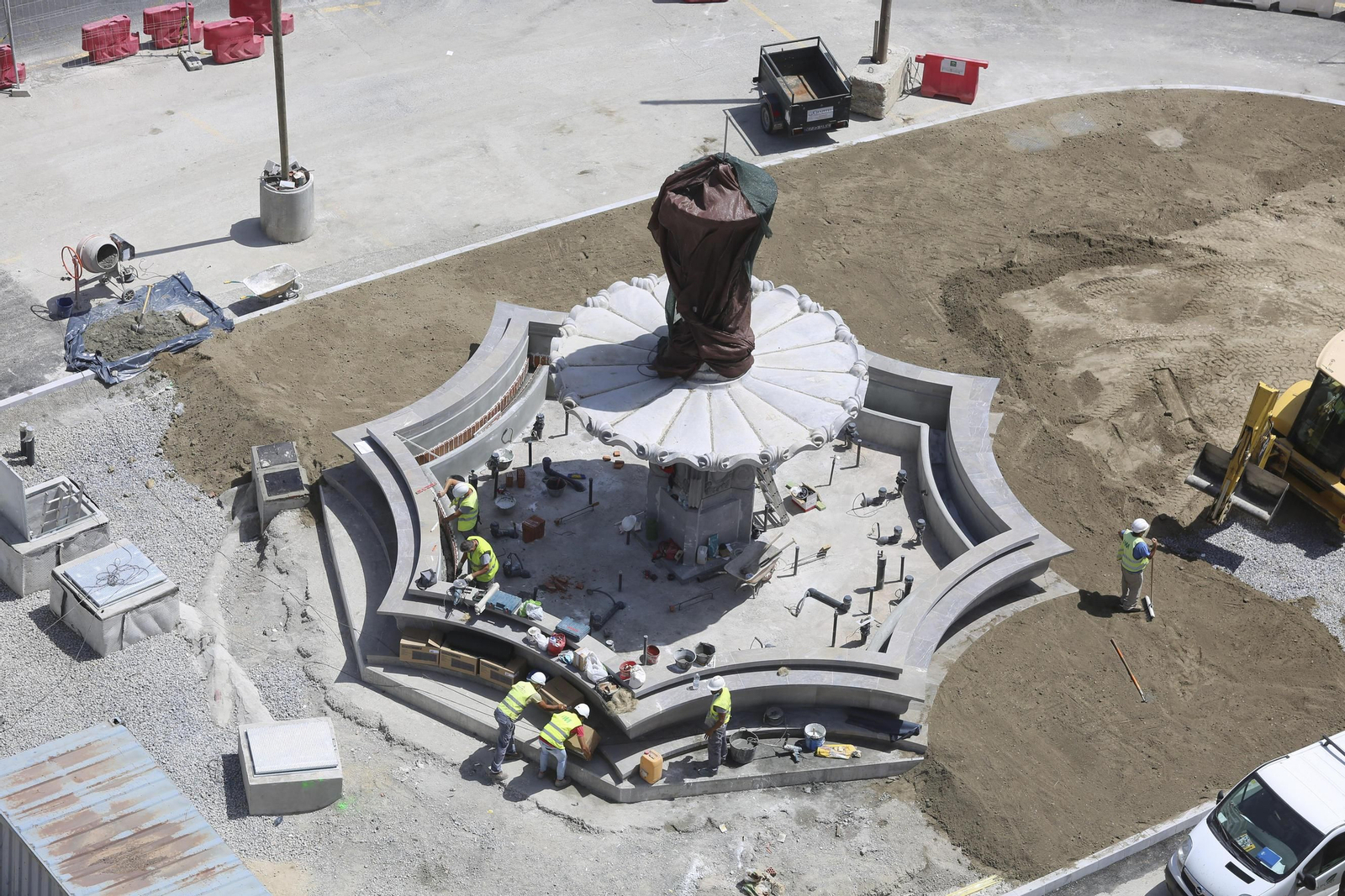 Fotos de la reurbanización del Metro de Málaga, a vista de pájaro.