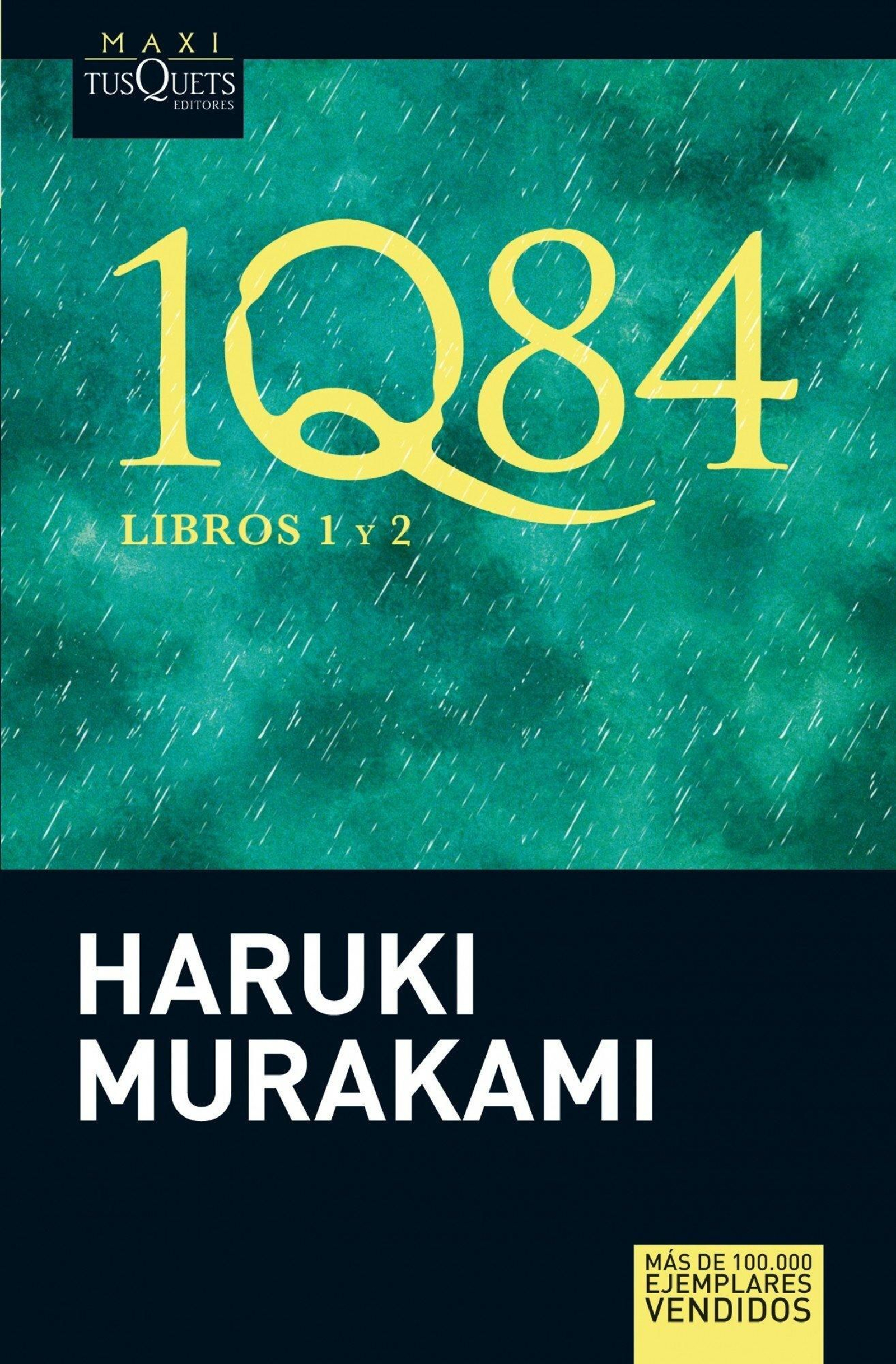 Portada de la edición española de 1Q84. Portada de la edición española de 1Q84.