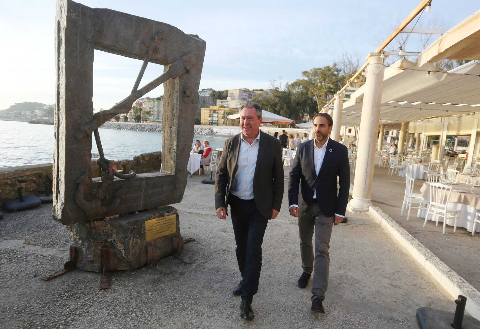 Espadas y Pérez en los Baños del Carmen este martes.