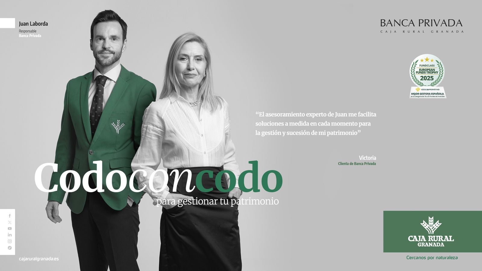 Banca Privada y Personal de Caja Rural Granada alcanzó los 703 millones gestionados en 2024. En lo que va de 2025, ha superado los 860 millones de euros.