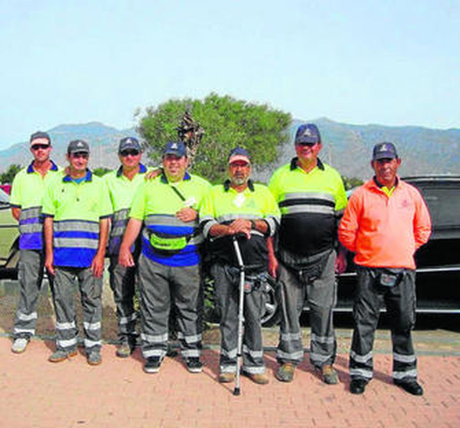 Los trabajadores del parking del Hospital de Poniente.