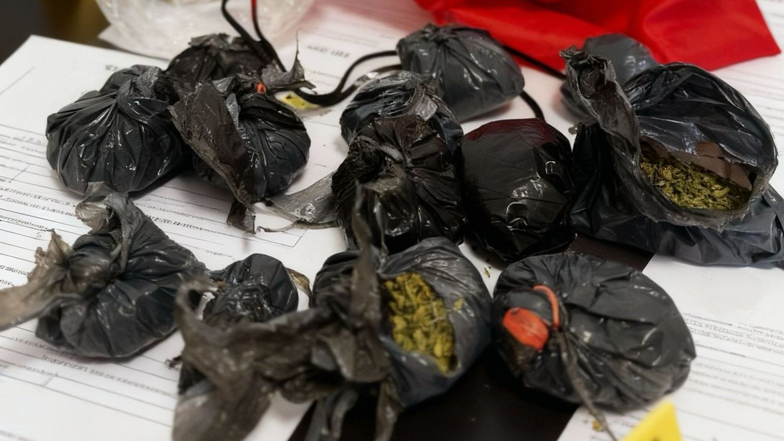 Los agentes han localizado doce bolsas de este tipo de droga.