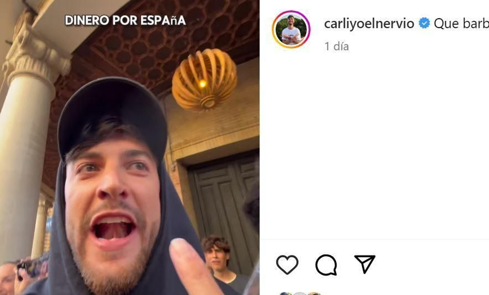 El 'tiktoker' Carliyo El Nervio, junto a El Gallo Azul, en Jerez.