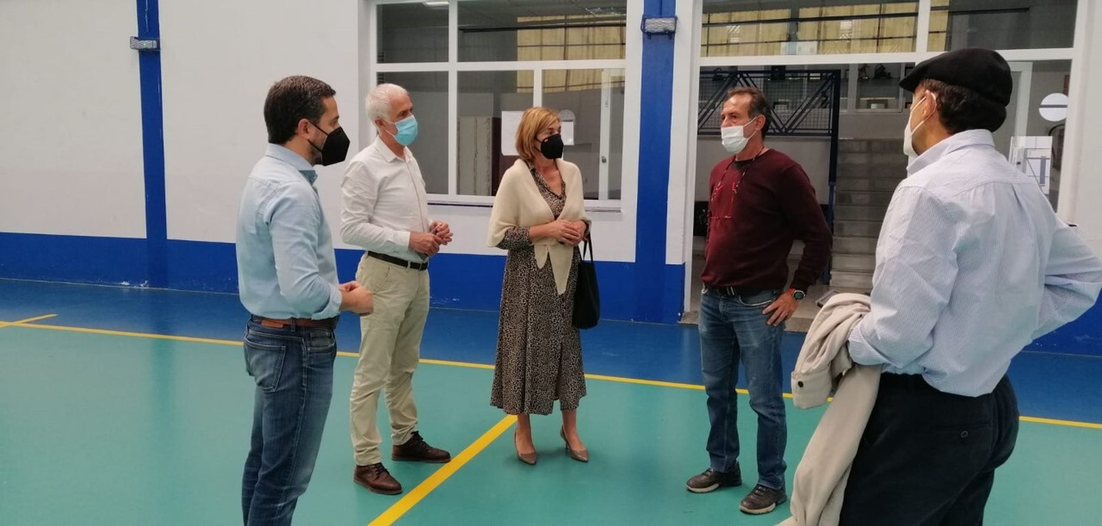 Momento de la visita al pabellón de Santa Ana.