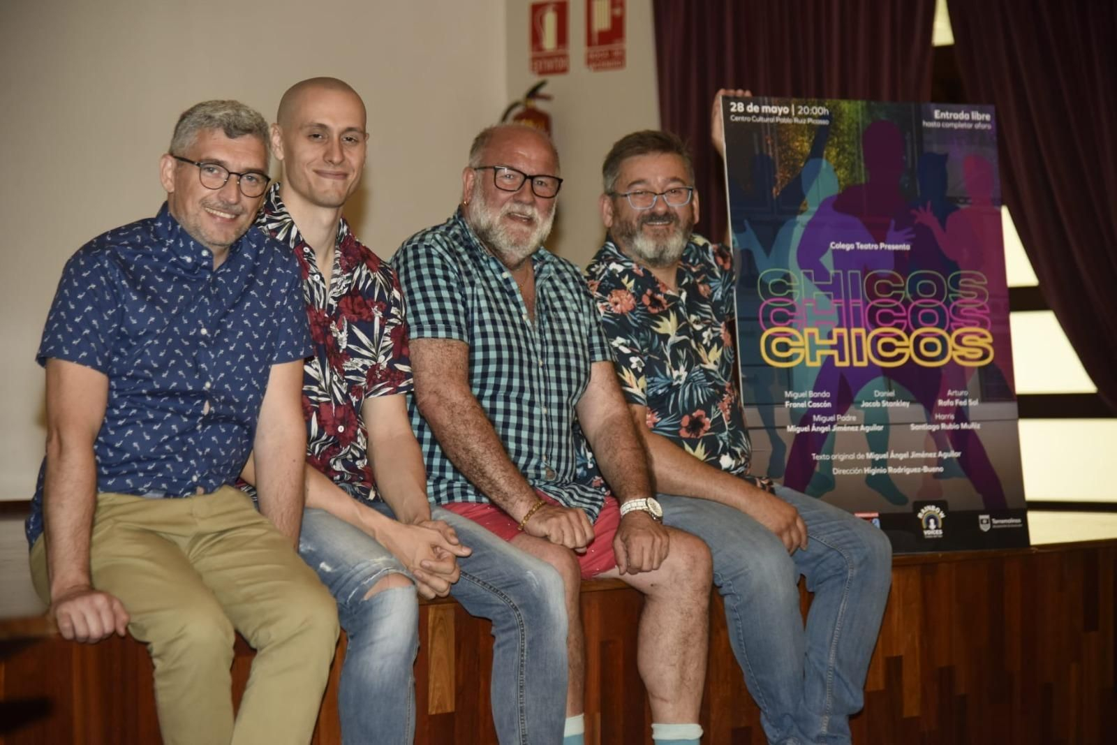 El acto de presentación de la obra de teatro.