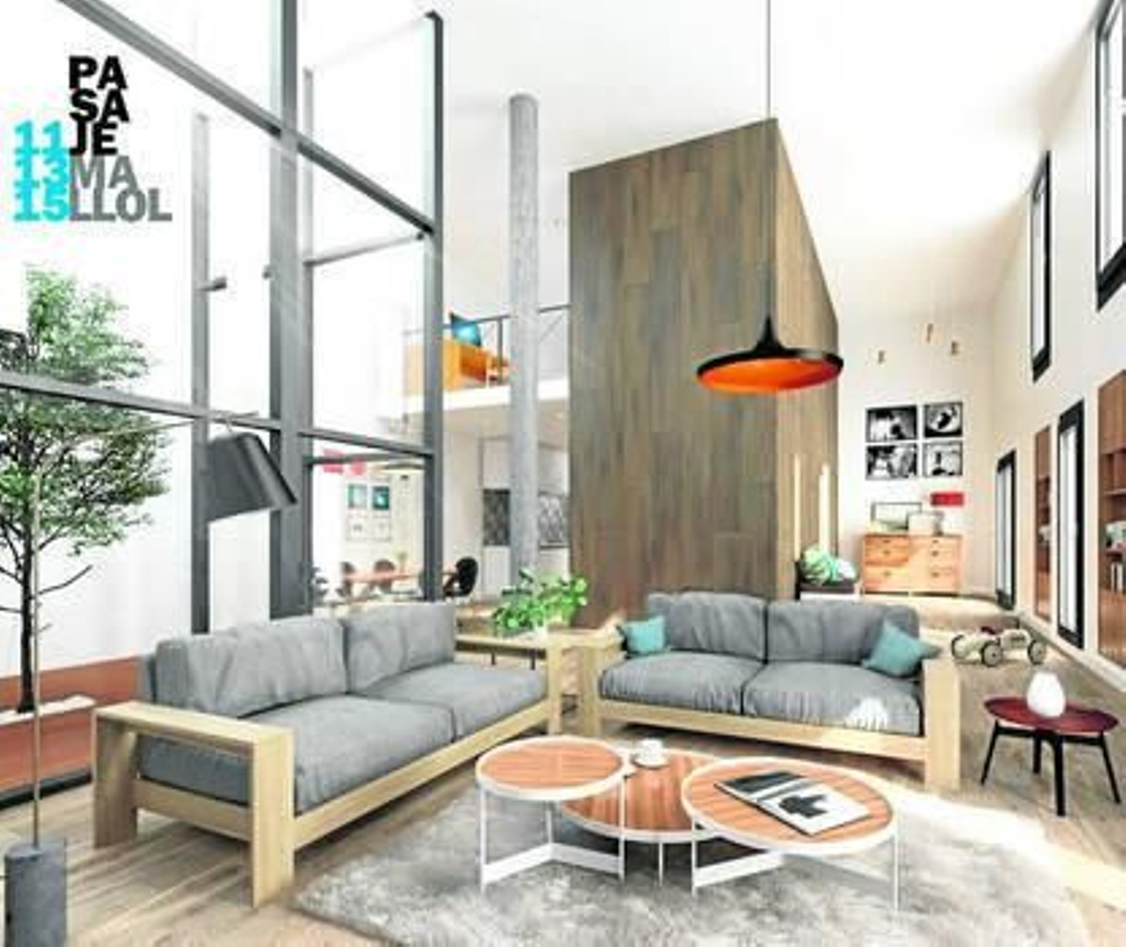 Recreación de una planta de una de las viviendas-taller proyectadas.